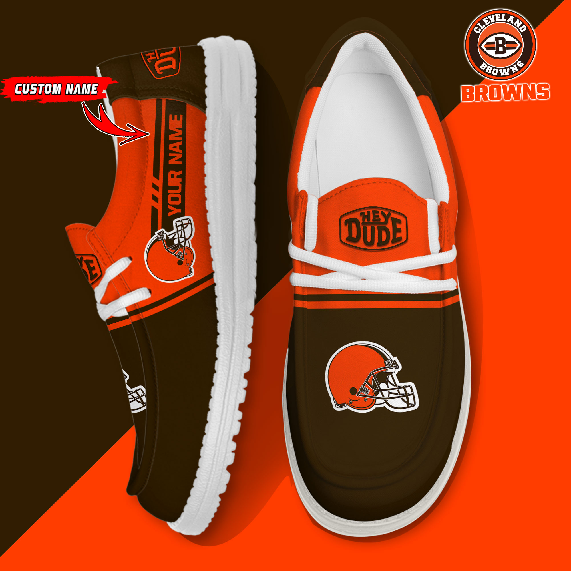 footwearelite cleveland browns custom name hey dude shoes oigpk