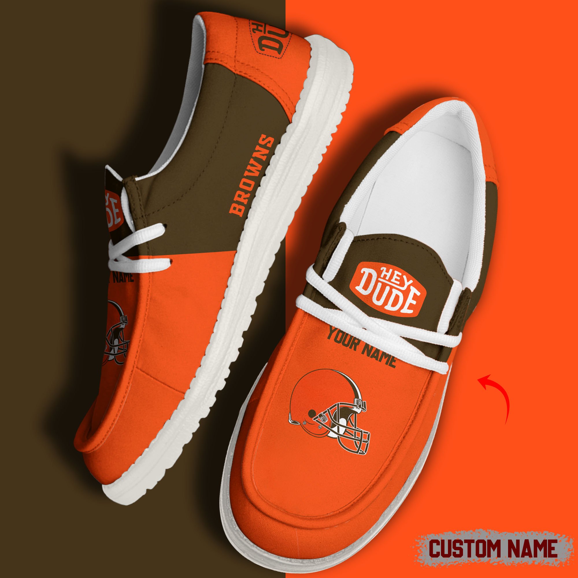 footwearelite cleveland browns custom name hey dude shoes rskwj