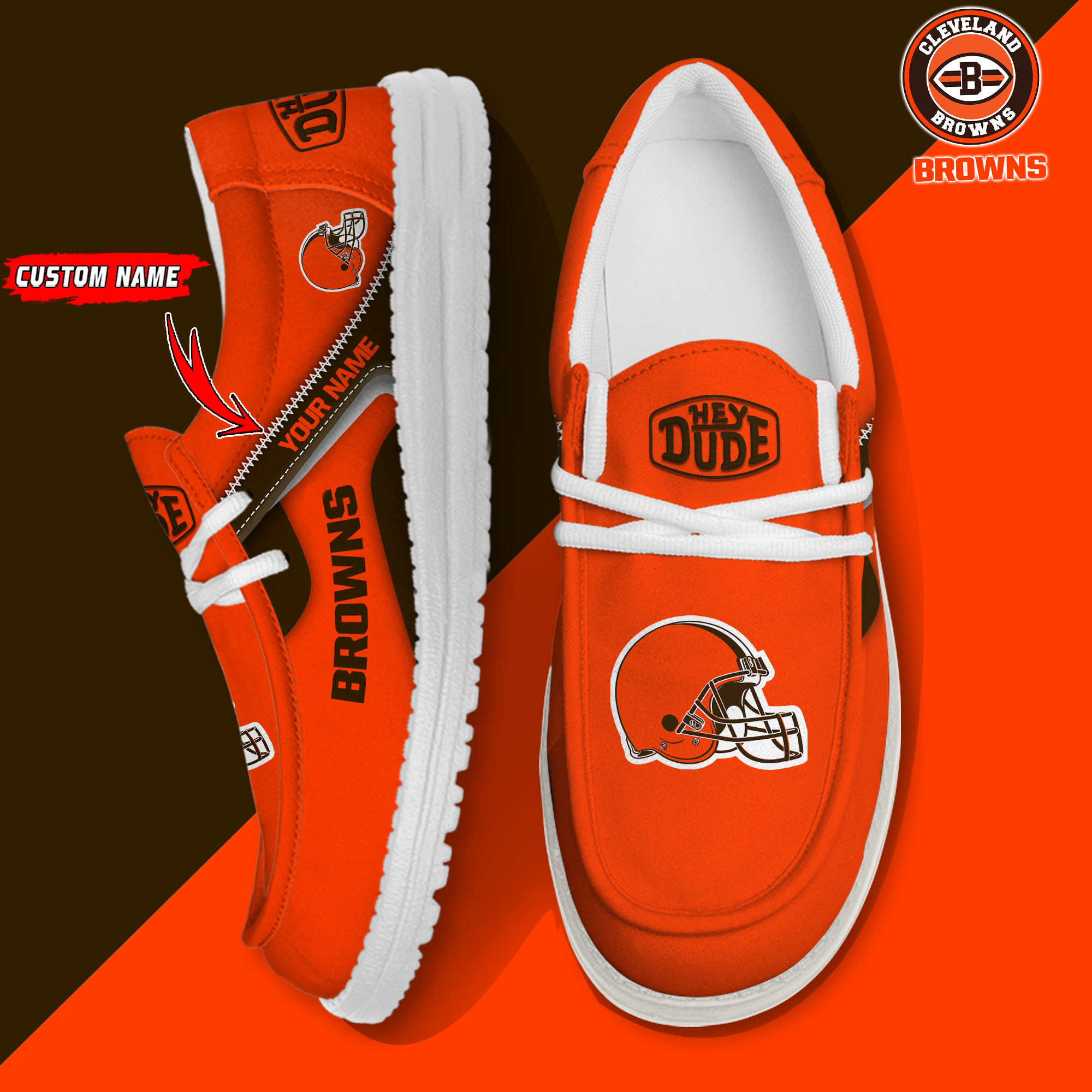 footwearelite cleveland browns custom name hey dude shoes svesk