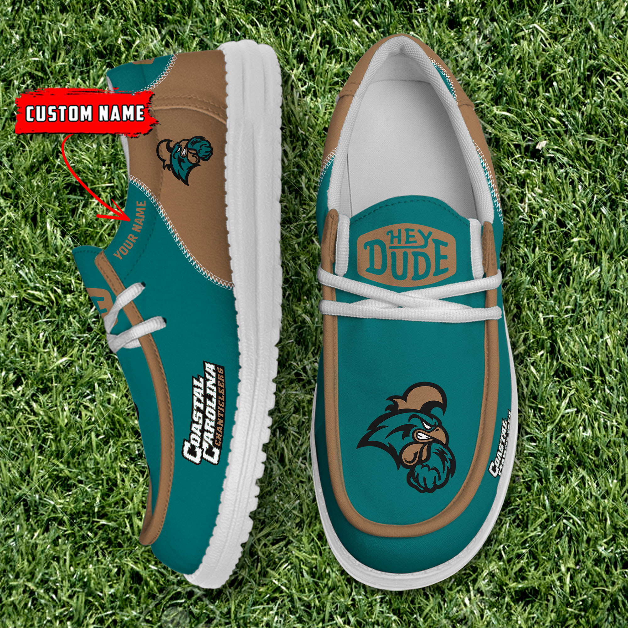 footwearelite coastal carolina chanticleers custom name hey dude shoes wfd3m