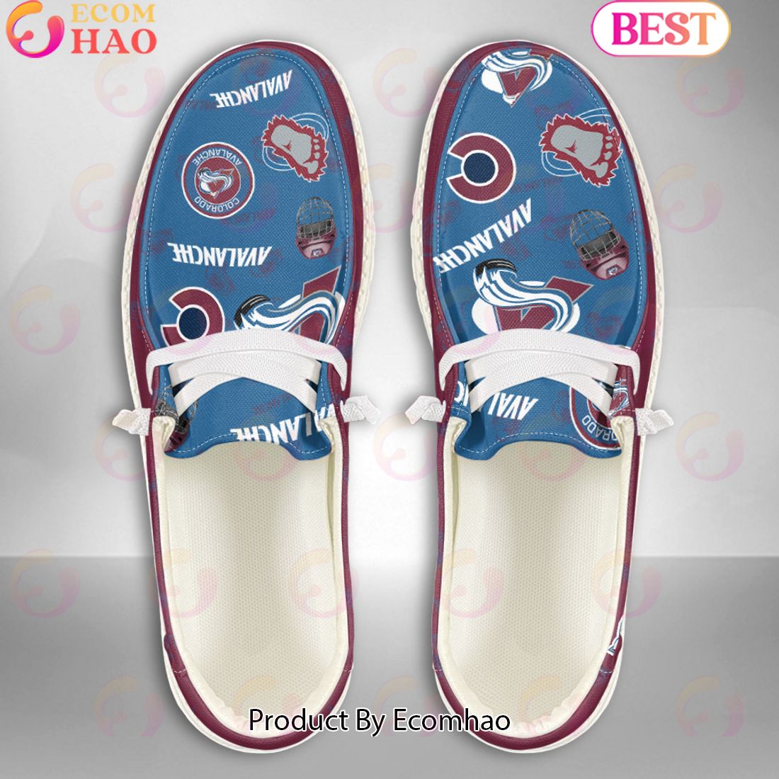 footwearelite colorado avalanche custom name hey dude shoes 6i1oj