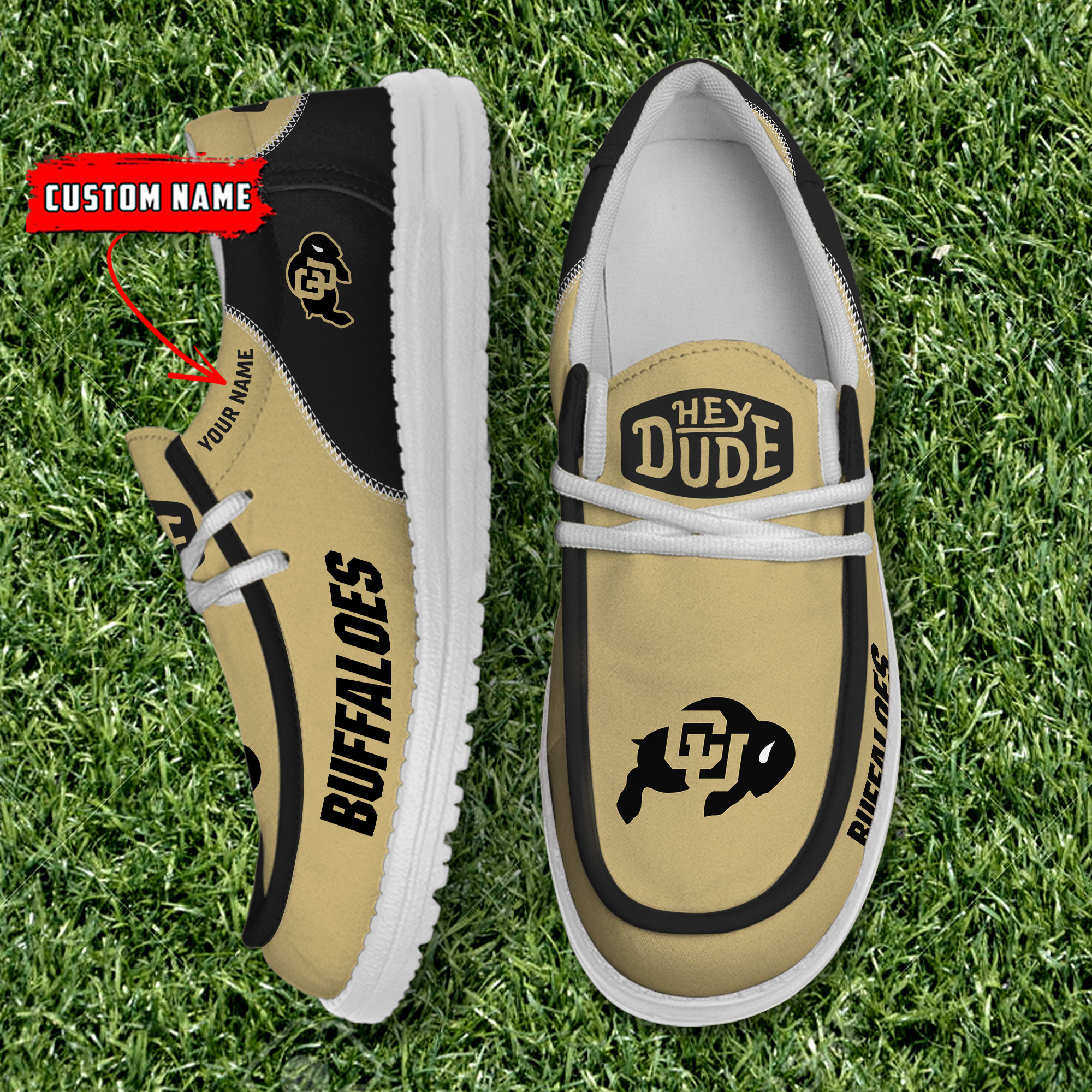 footwearelite colorado buffaloes custom name hey dude shoes psfem