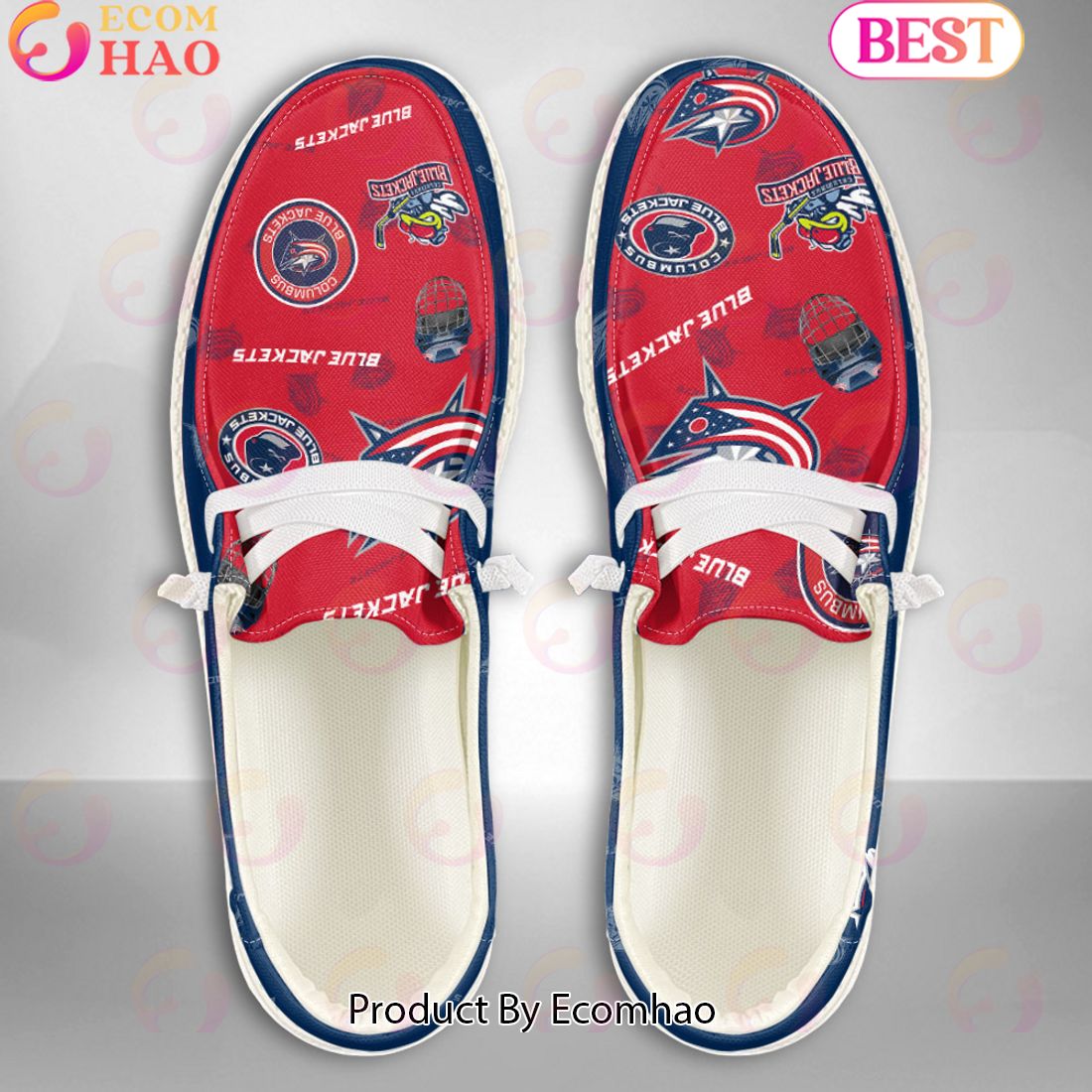 footwearelite columbus blue jackets custom name hey dude shoes xo6jn