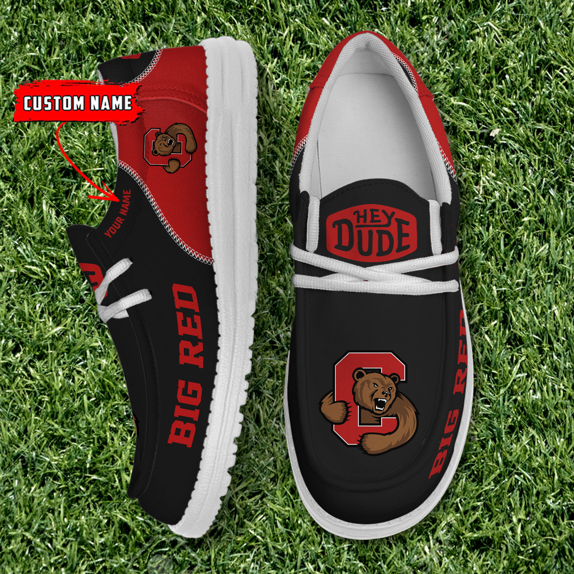 footwearelite cornell big red custom name hey dude shoes 0nc1r