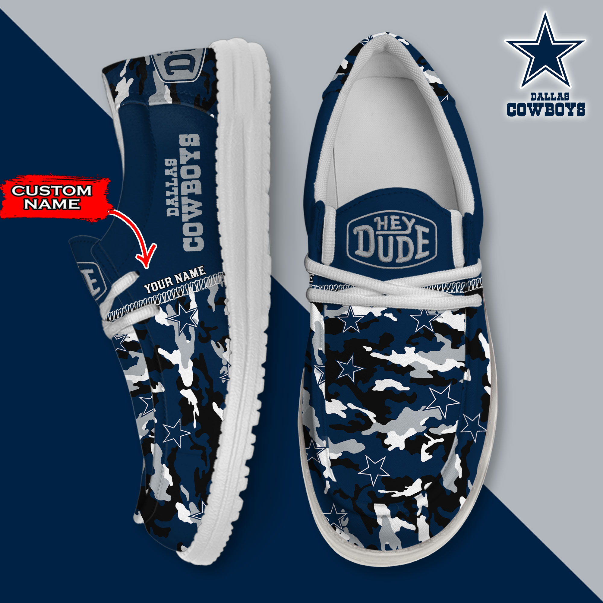 footwearelite dallas cowboys custom name hey dude shoes 3xk6e