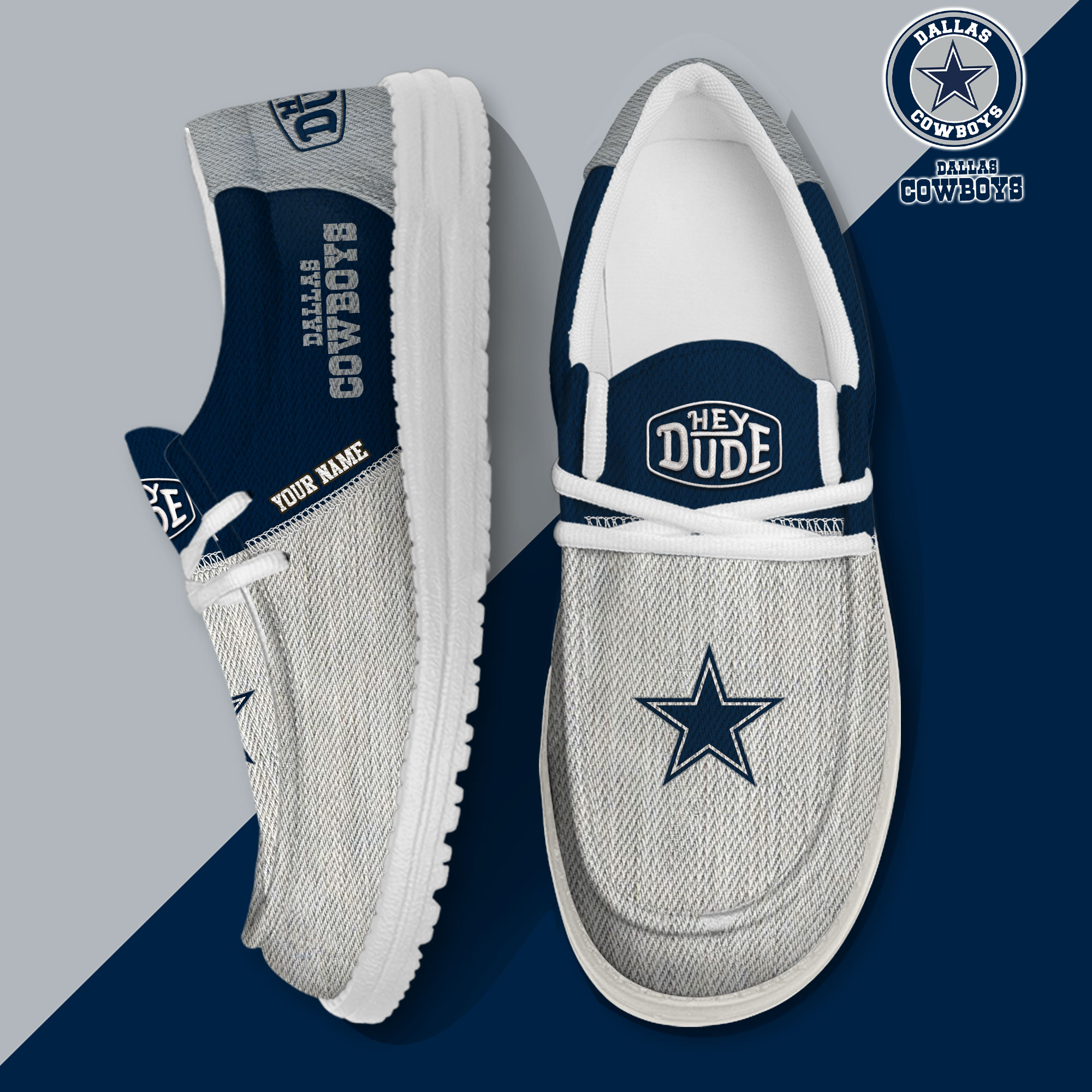 footwearelite dallas cowboys custom name hey dude shoes 5upp0