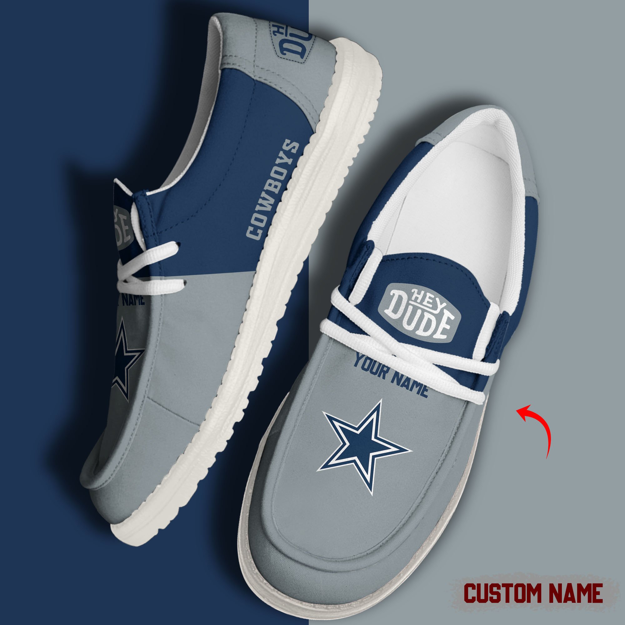 footwearelite dallas cowboys custom name hey dude shoes s1ojo