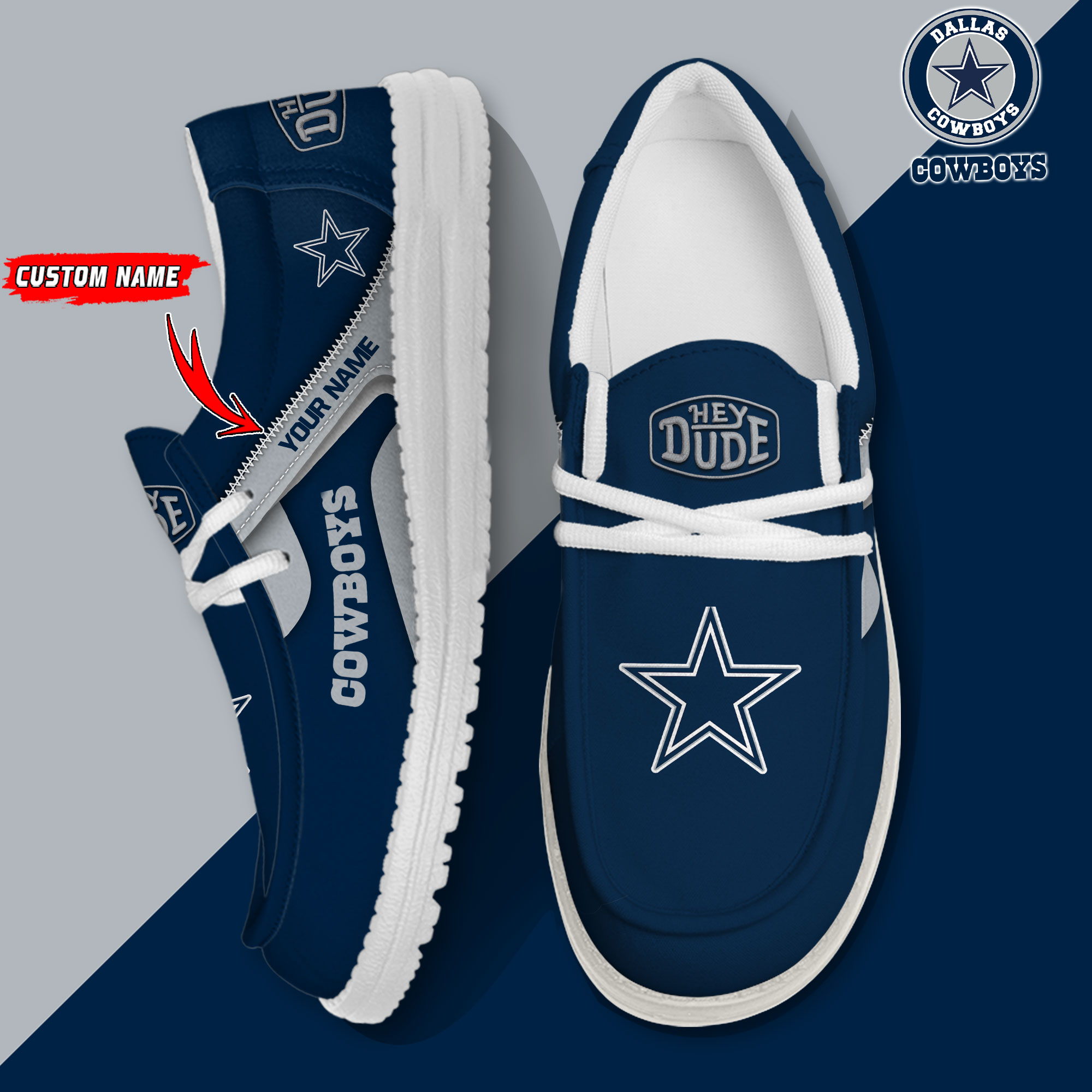 footwearelite dallas cowboys custom name hey dude shoes tqcyd