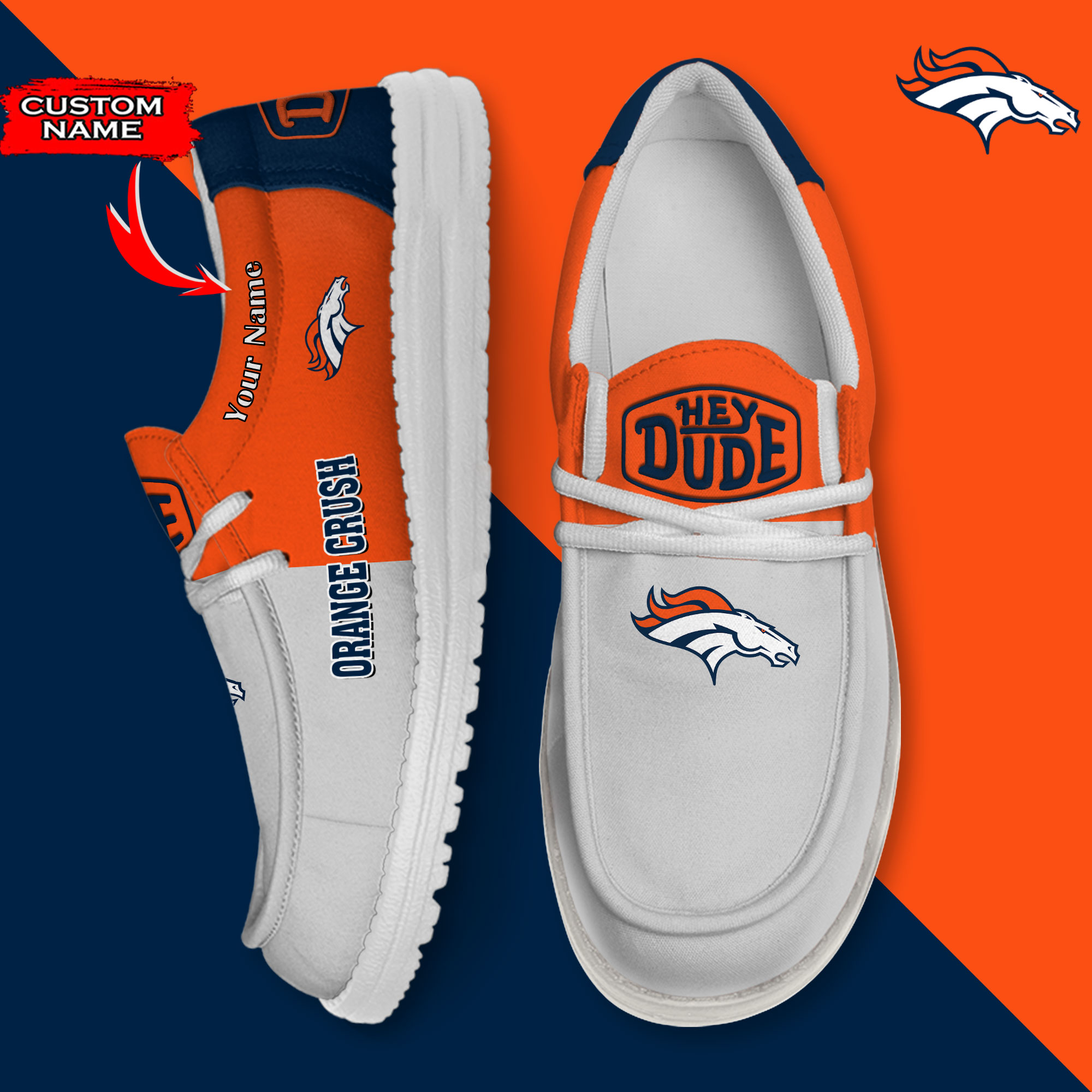 footwearelite denver broncos custom name hey dude shoes ccznj