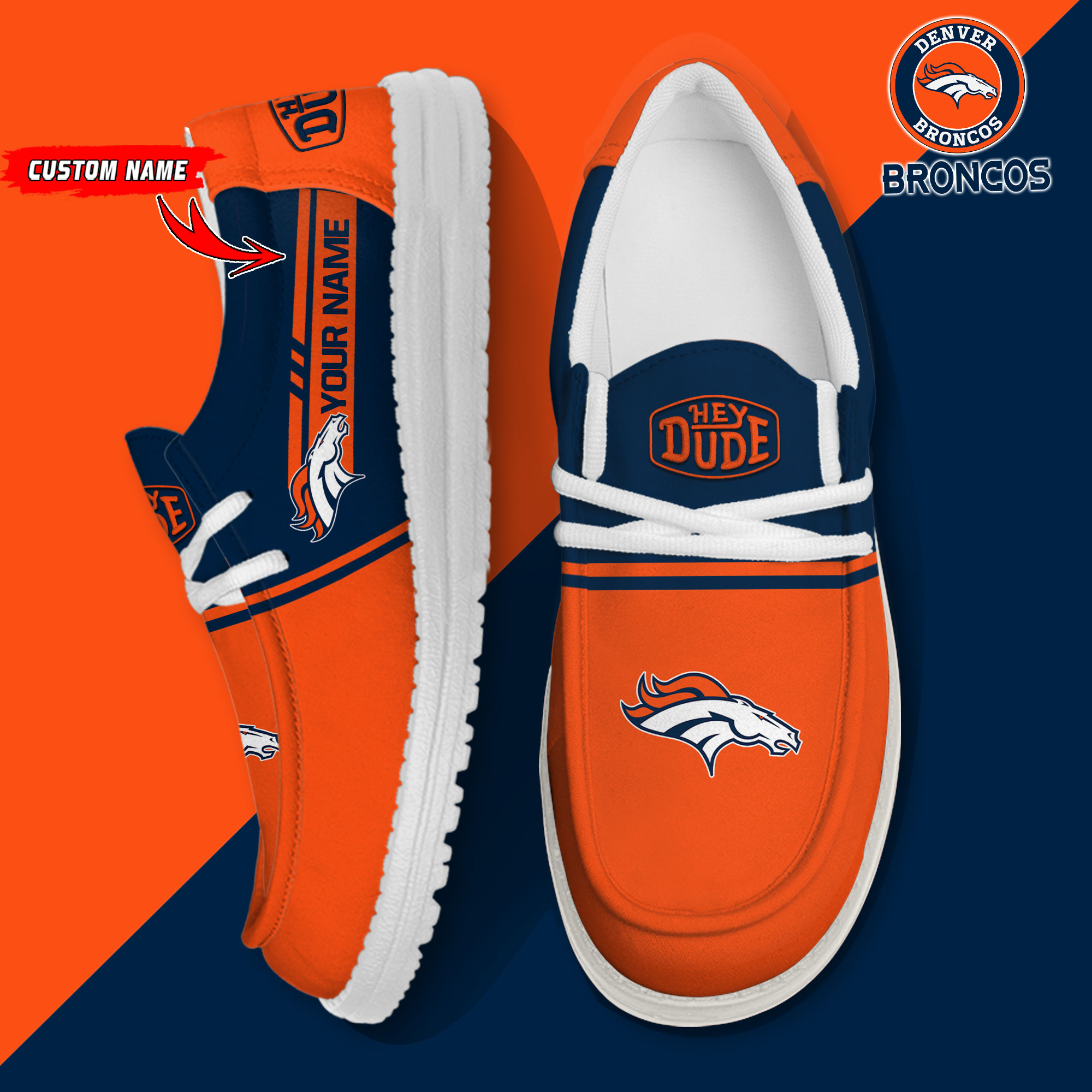 footwearelite denver broncos custom name hey dude shoes mnkcj