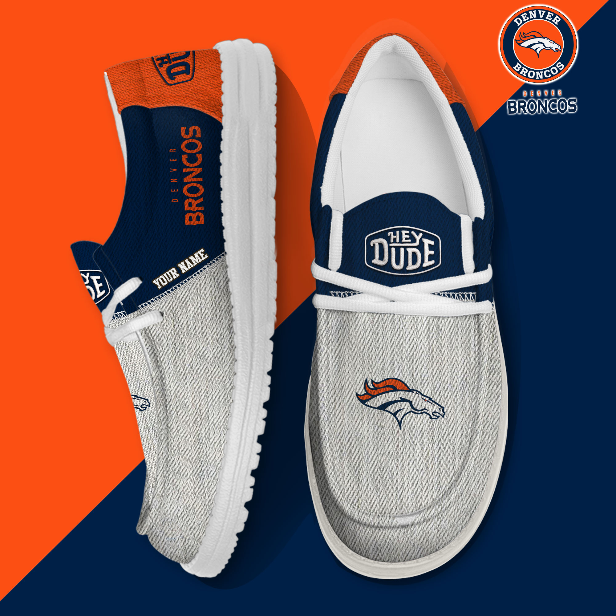 footwearelite denver broncos custom name hey dude shoes swtow