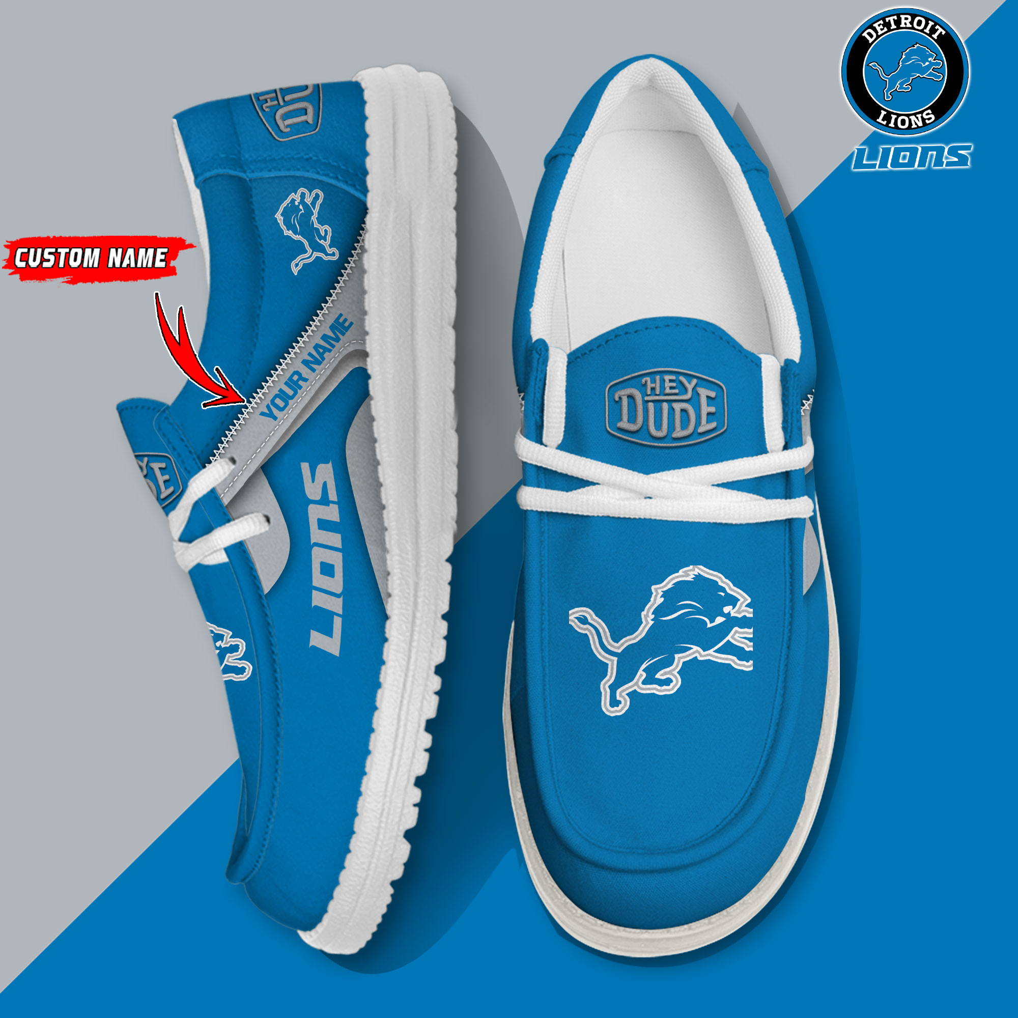 footwearelite detroit lions custom name hey dude shoes 8z1mr