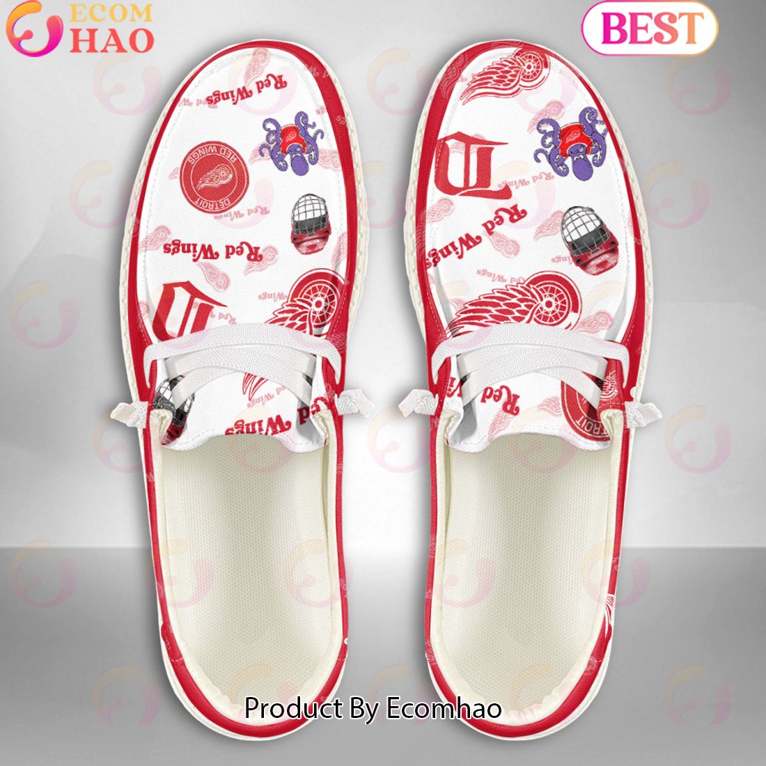 footwearelite detroit red wings custom name hey dude shoes bhw4h