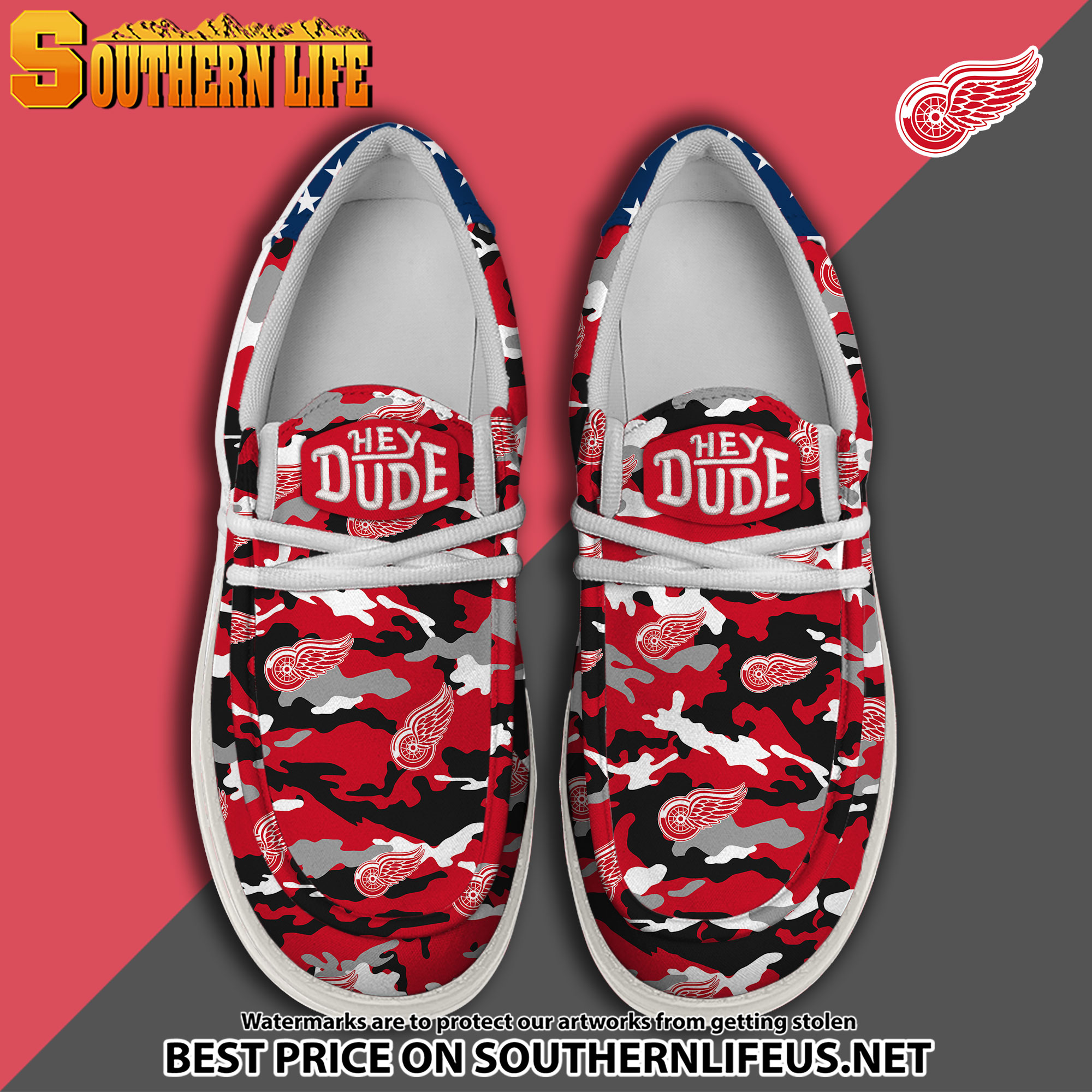 footwearelite detroit red wings custom name hey dude shoes gvjkq