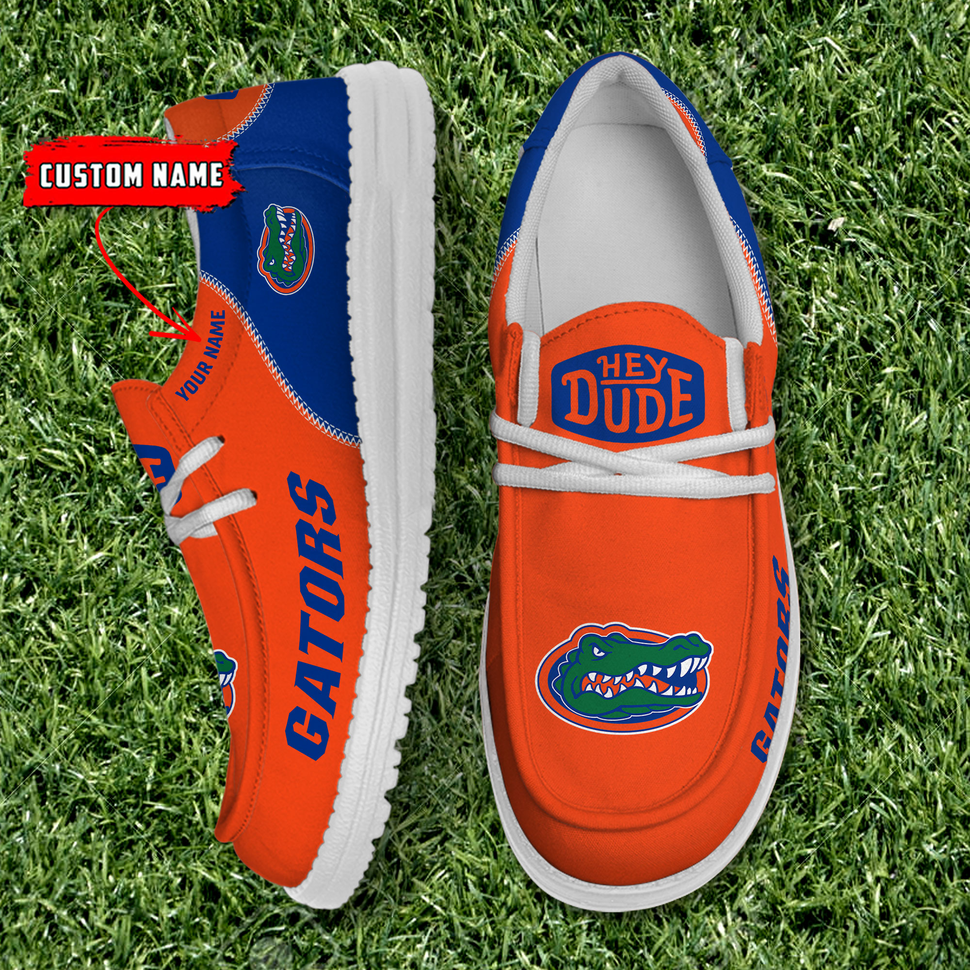 footwearelite florida gators custom name hey dude shoes whzie