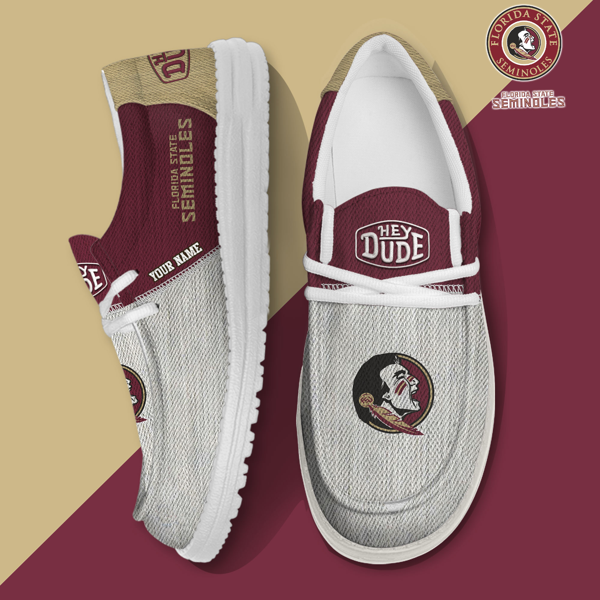 footwearelite florida state seminoles custom name hey dude shoes lmvfo