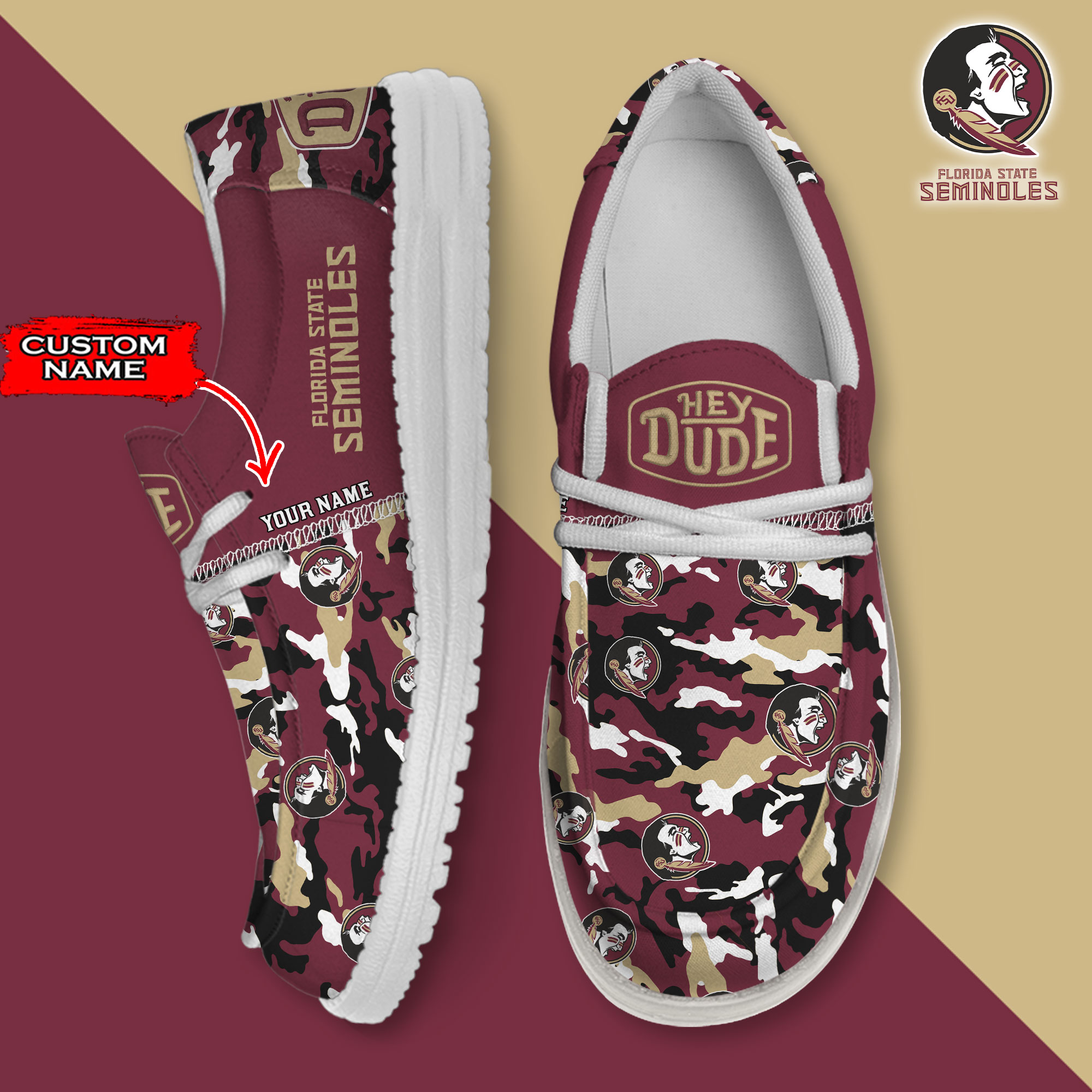 footwearelite florida state seminoles custom name hey dude shoes o7ual