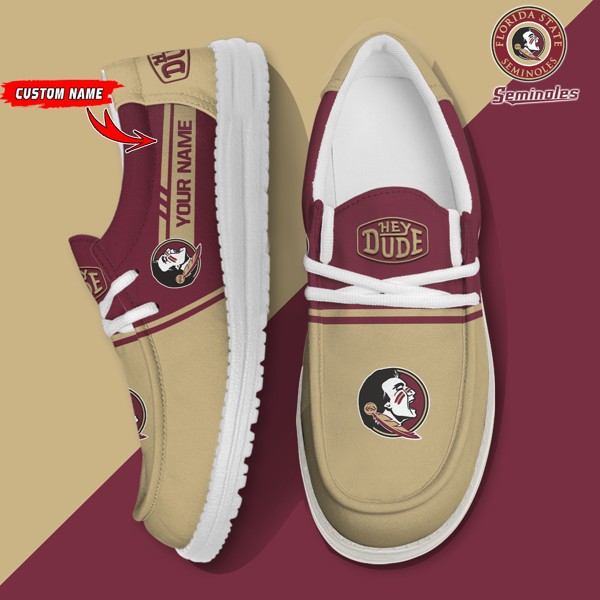 footwearelite florida state seminoles custom name hey dude shoes sd4wp