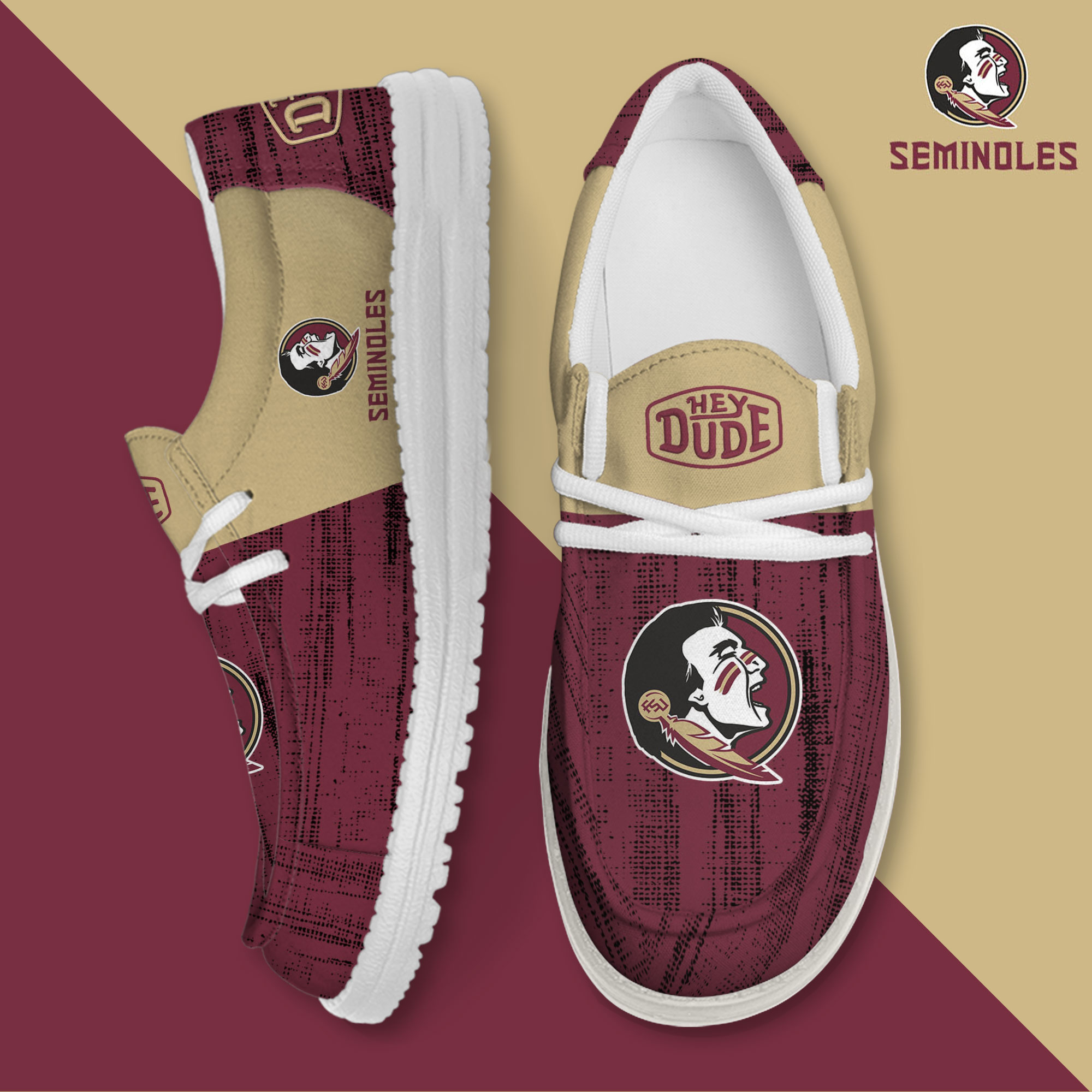 footwearelite florida state seminoles custom name hey dude shoes whtdq