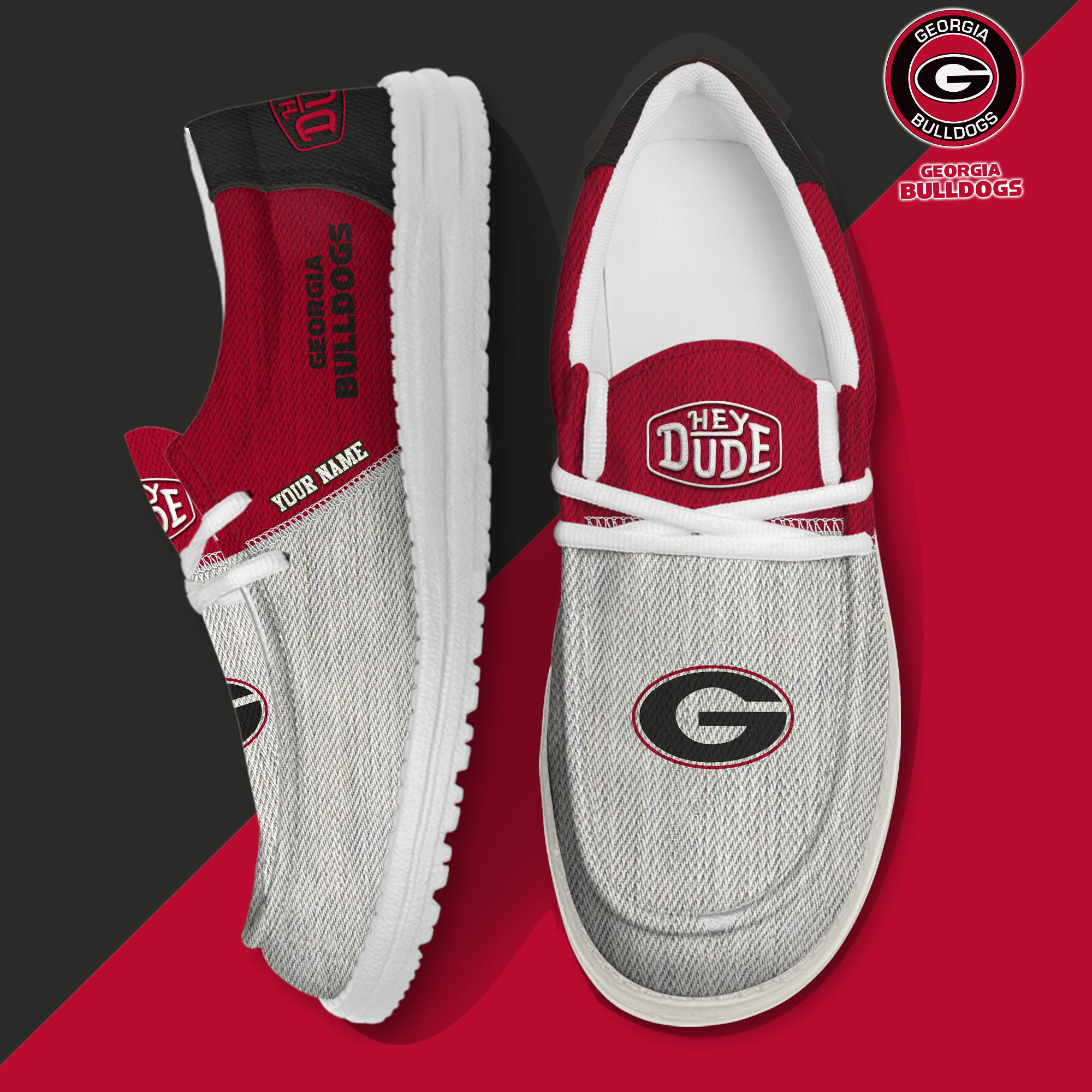 footwearelite georgia bulldogs custom name hey dude shoes kqwat