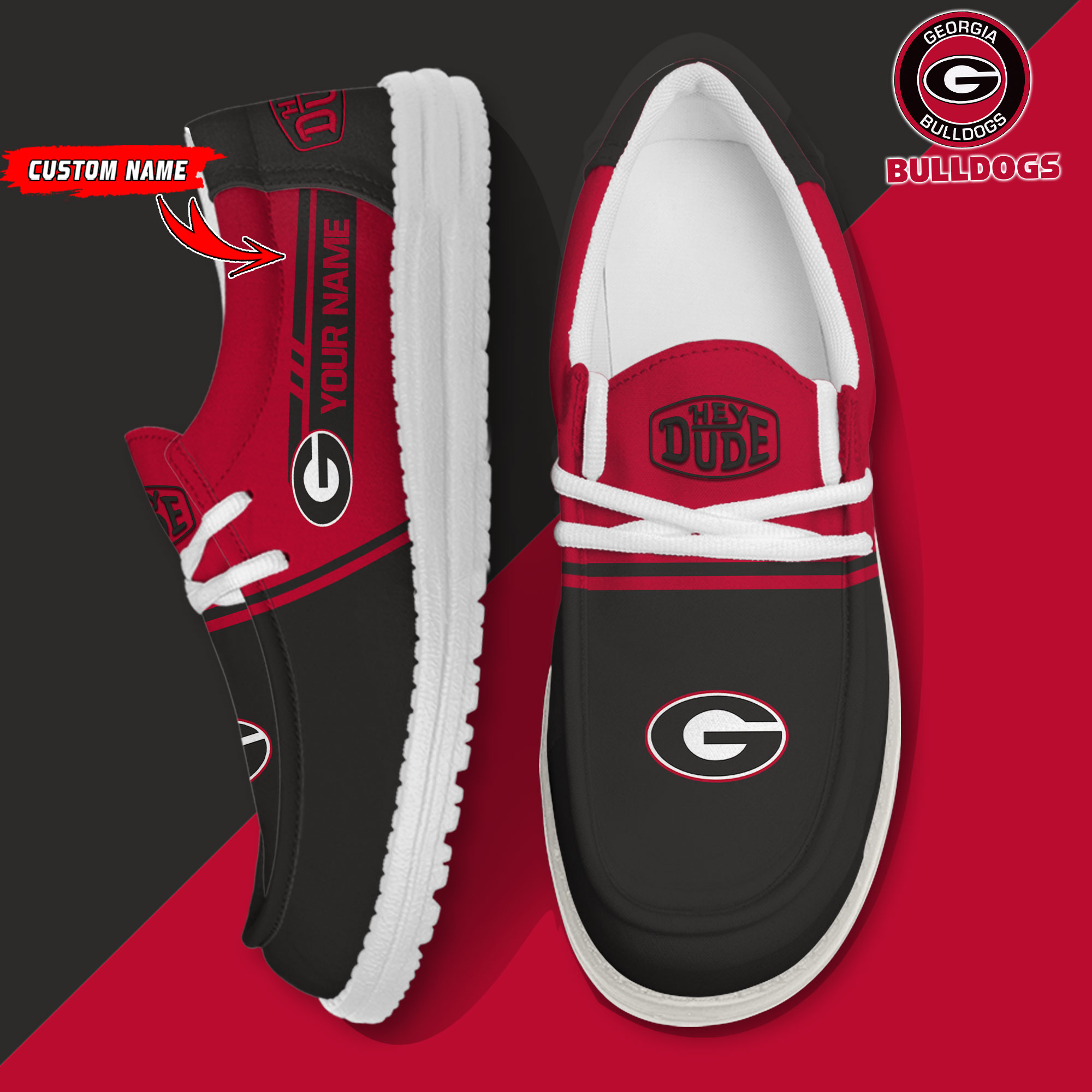 footwearelite georgia bulldogs custom name hey dude shoes usb0p