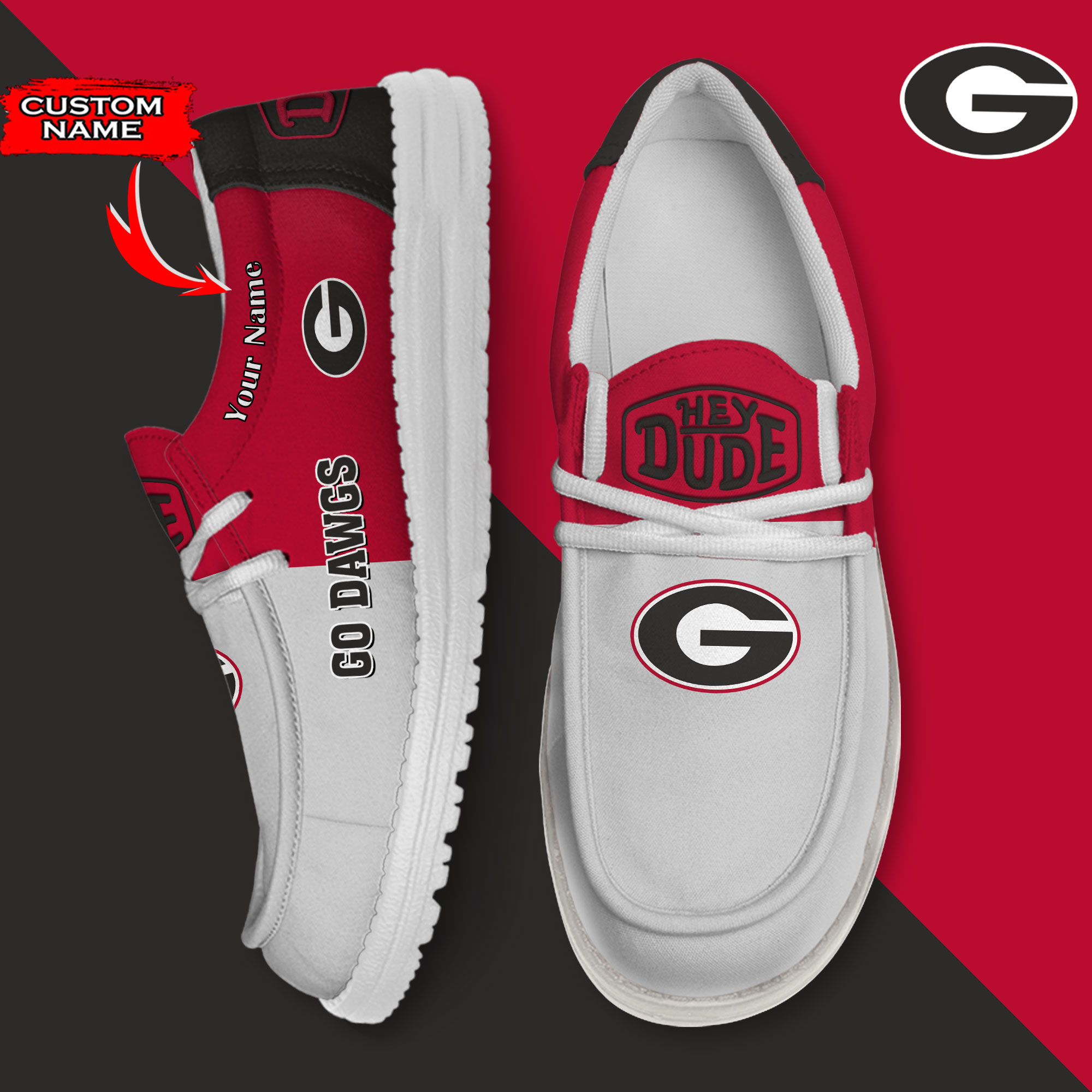 footwearelite georgia bulldogs custom name hey dude shoes xfpnz