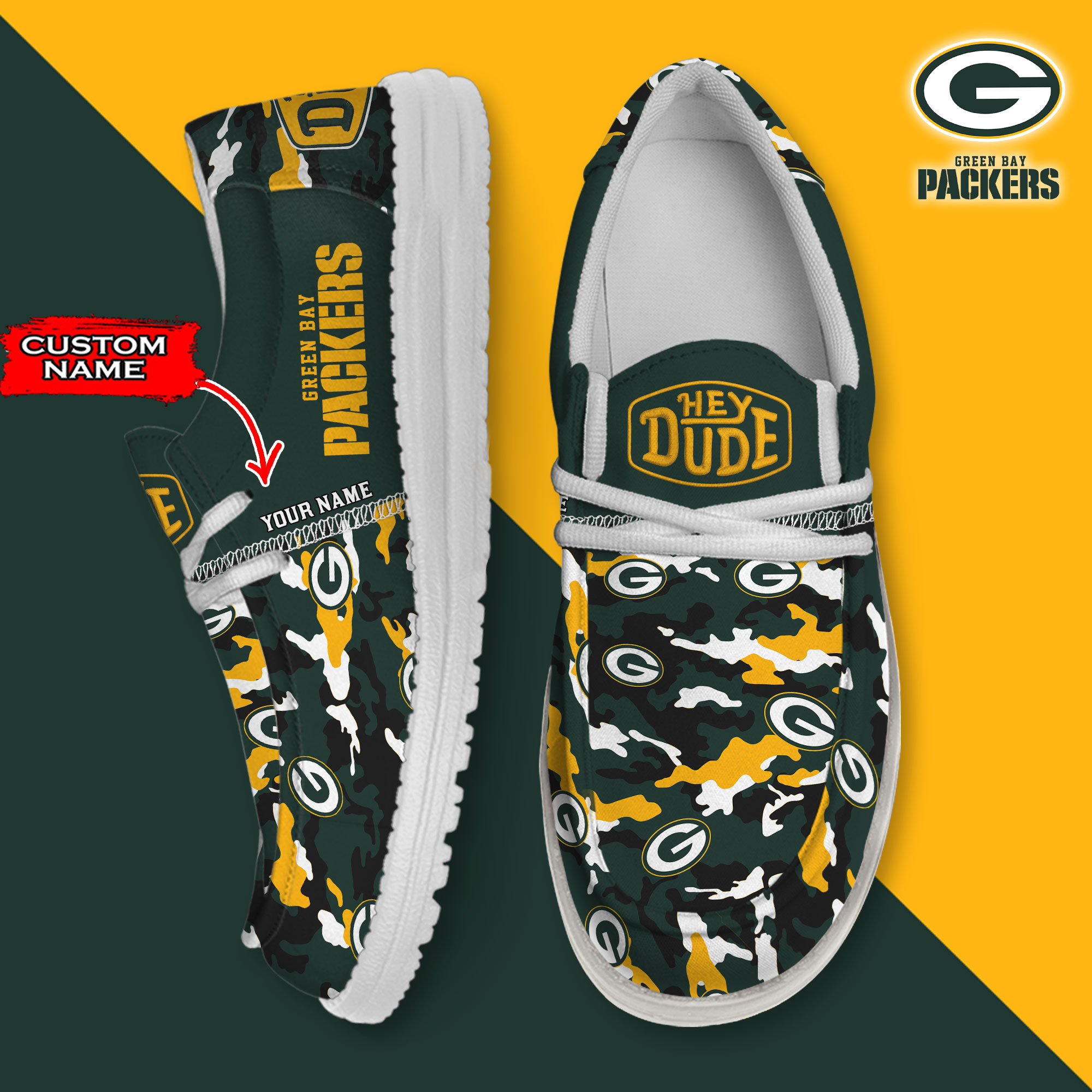 footwearelite green bay packers custom name hey dude shoes f79xt