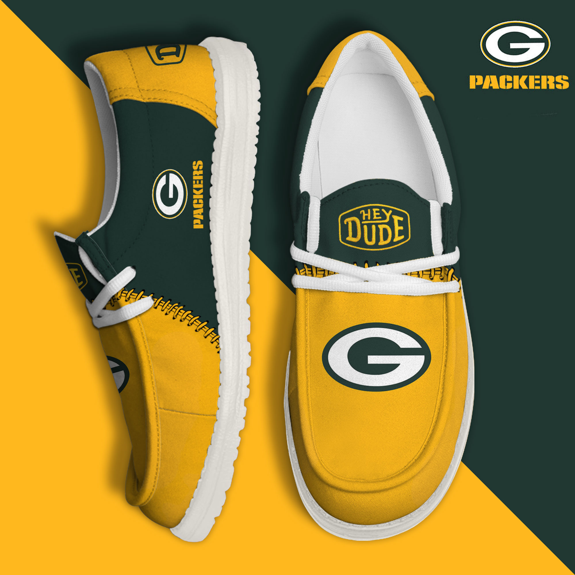 footwearelite green bay packers custom name hey dude shoes fin0r