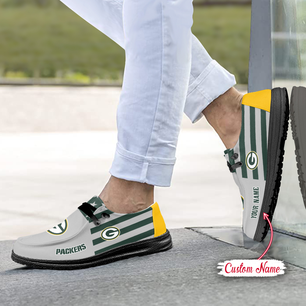 footwearelite green bay packers custom name hey dude shoes jh8ha