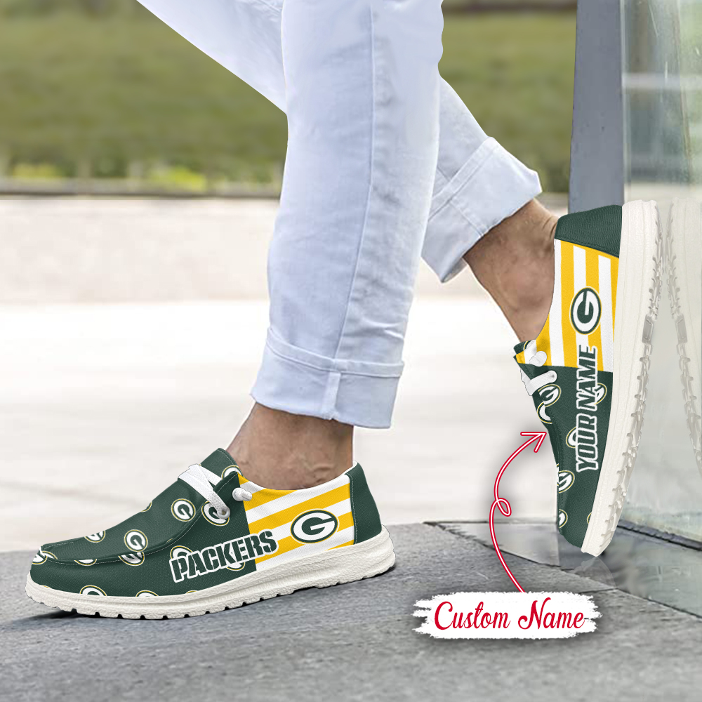 footwearelite green bay packers custom name hey dude shoes kvyba