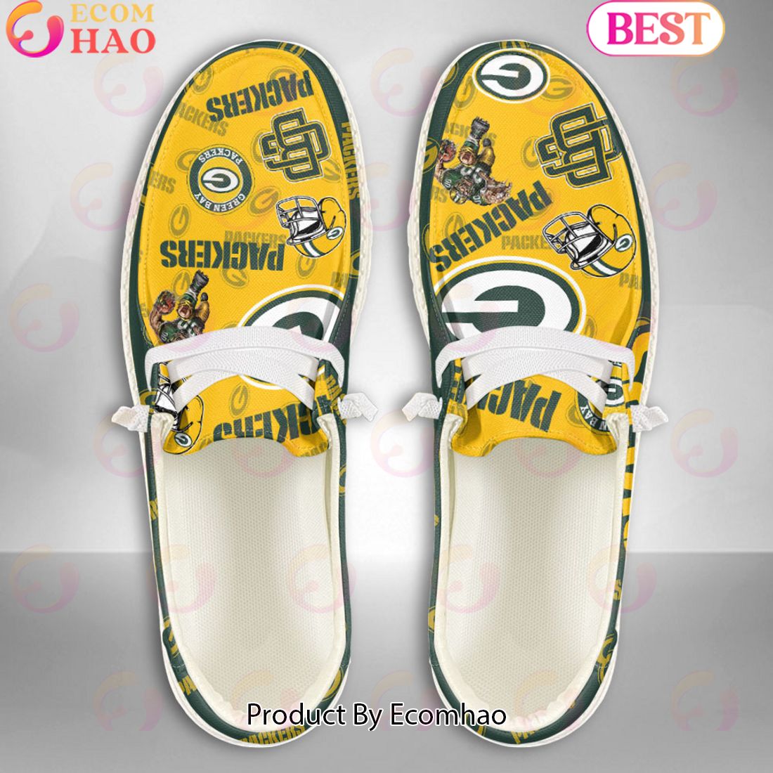 footwearelite green bay packers custom name hey dude shoes pqsky