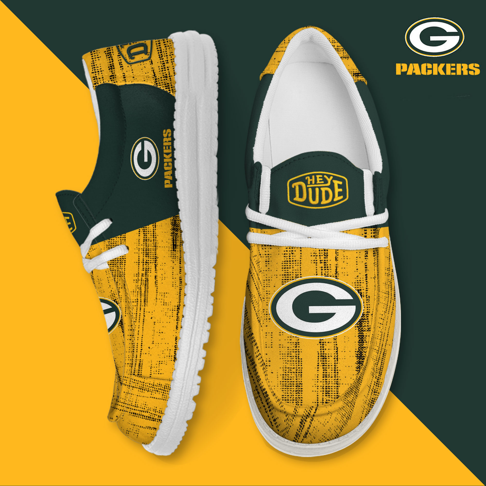 footwearelite green bay packers custom name hey dude shoes t6wrb