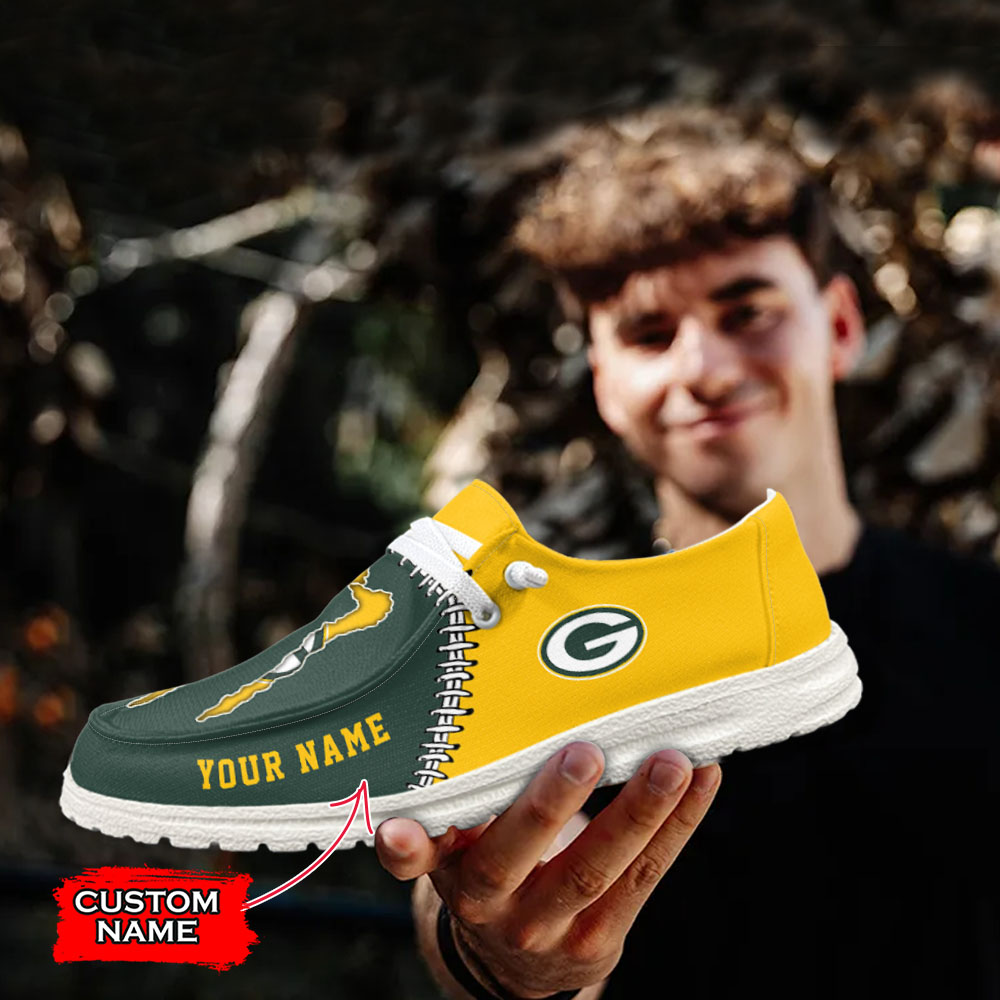 footwearelite green bay packers custom name hey dude shoes tspnr