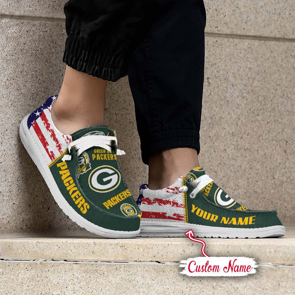 footwearelite green bay packers custom name hey dude shoes upsnd