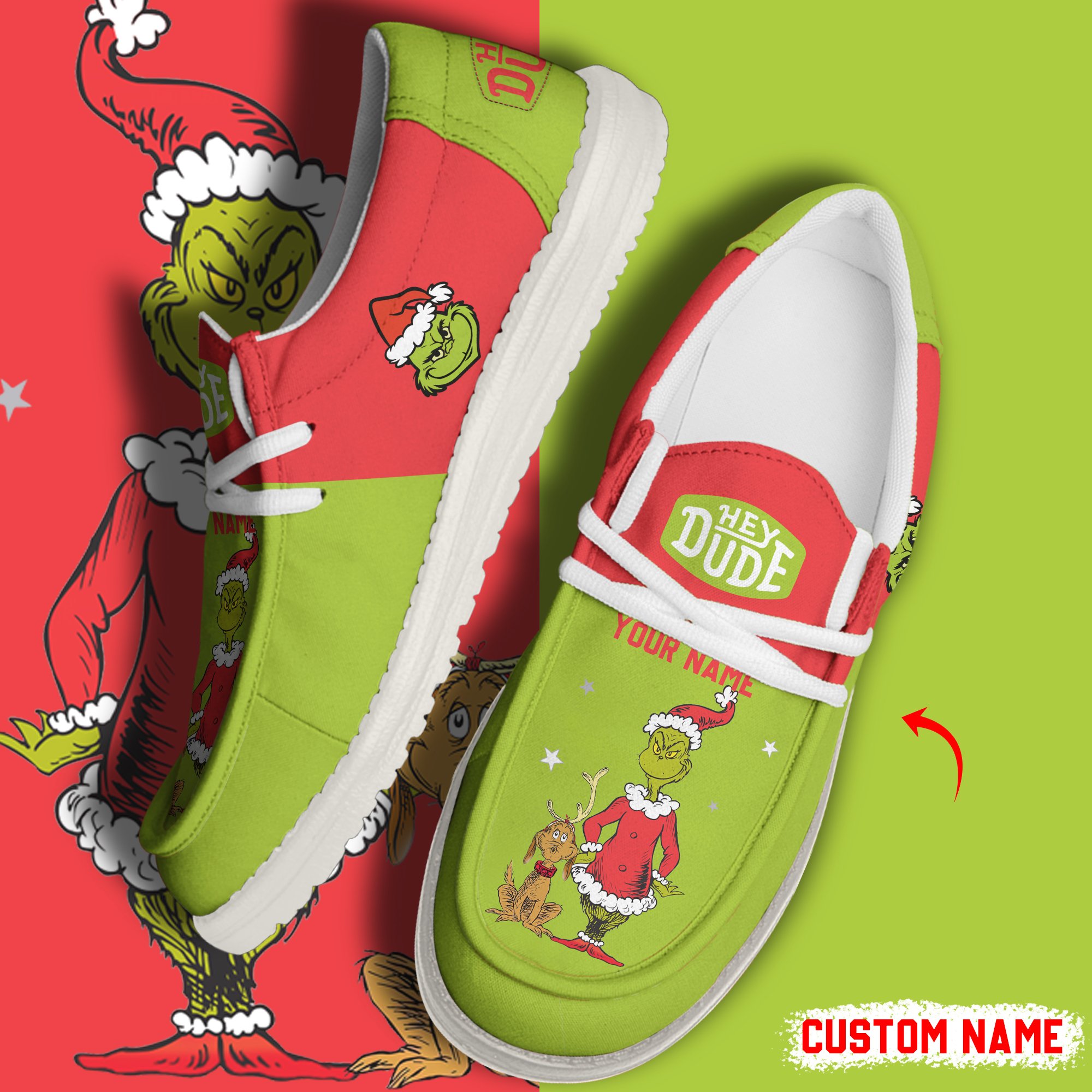 footwearelite grinch custom name hey dude shoes zo1qz