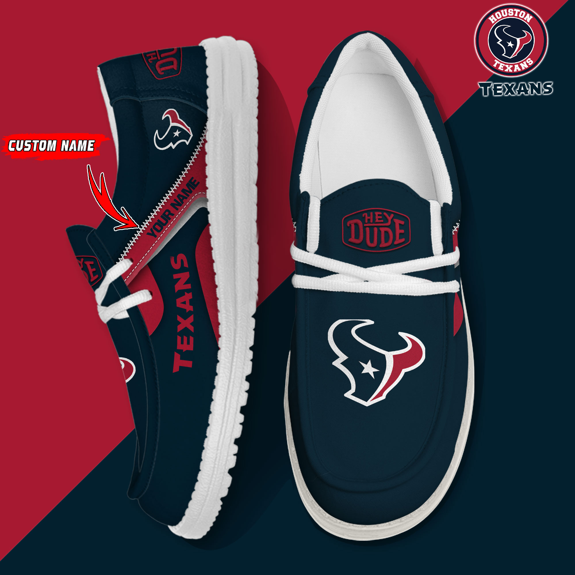 footwearelite houston texans custom name hey dude shoes 06br0