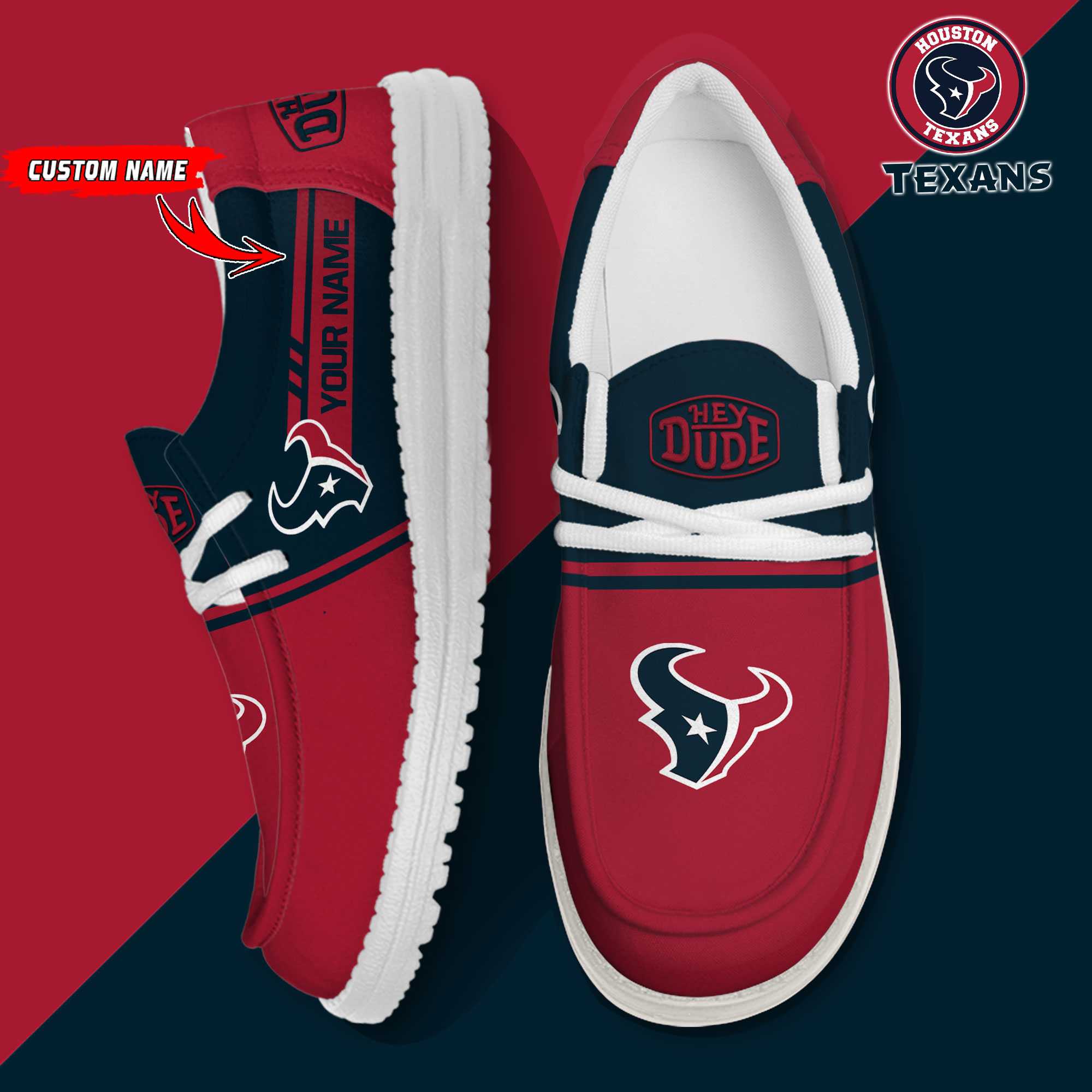 footwearelite houston texans custom name hey dude shoes juxhf