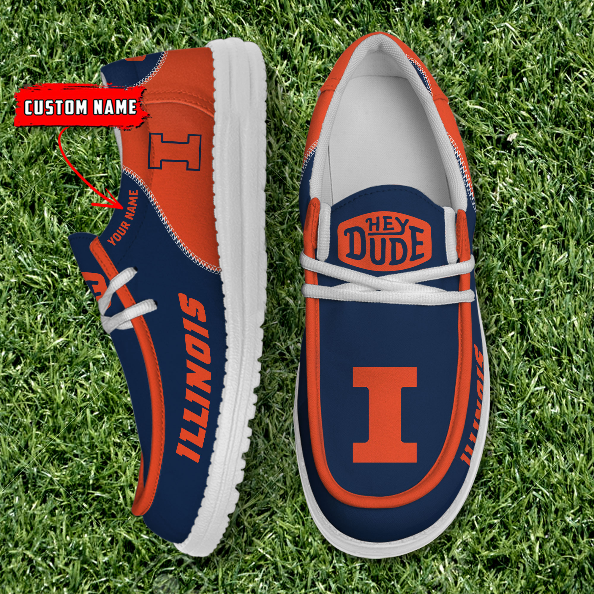 footwearelite illinois fighting illini custom name hey dude shoes zz1fn