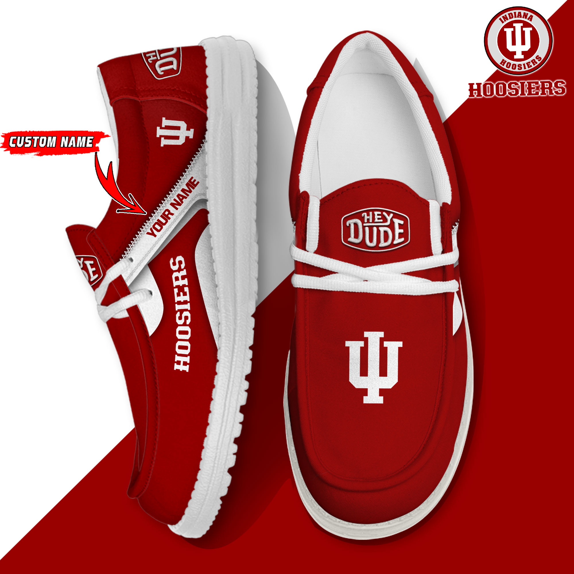 footwearelite indiana hoosiers custom name hey dude shoes ecpmo