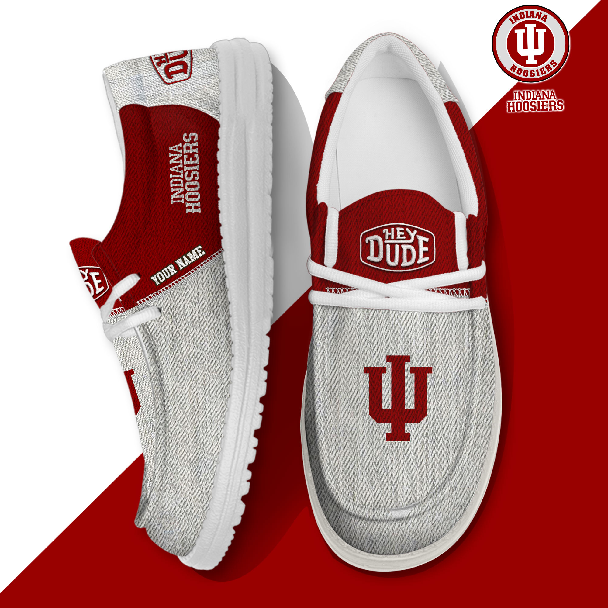 footwearelite indiana hoosiers custom name hey dude shoes flafj