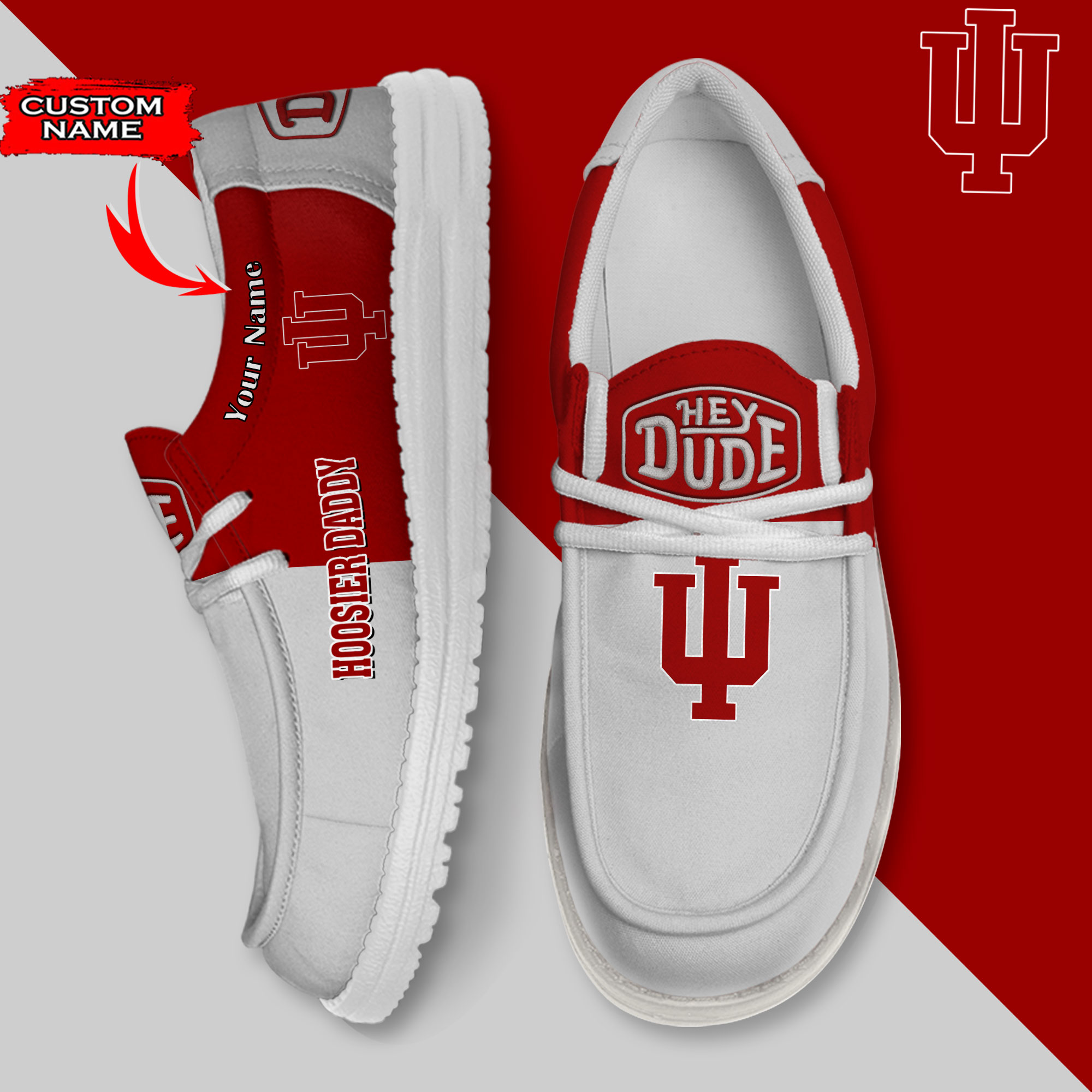 footwearelite indiana hoosiers custom name hey dude shoes odcta