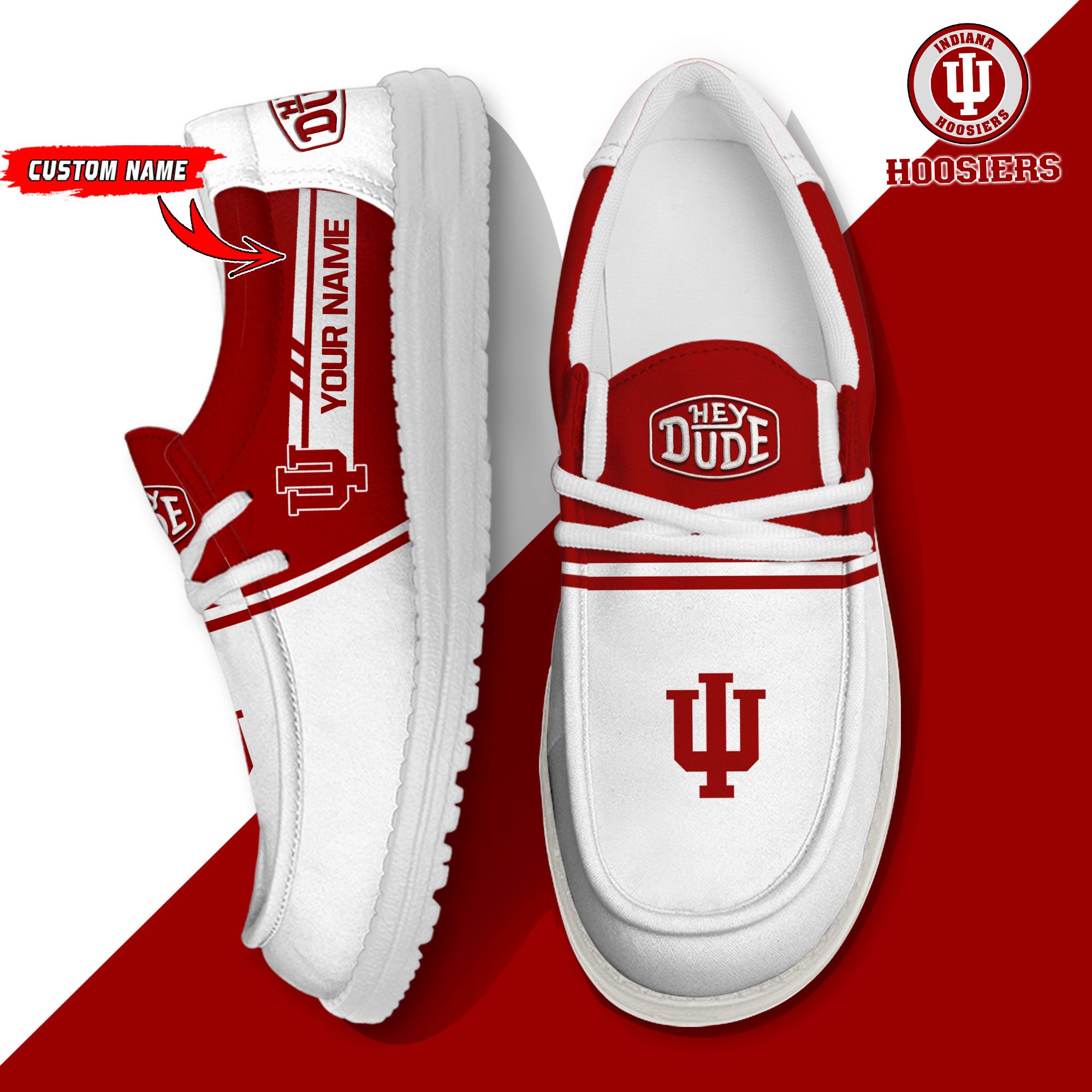 footwearelite indiana hoosiers custom name hey dude shoes ye7tw