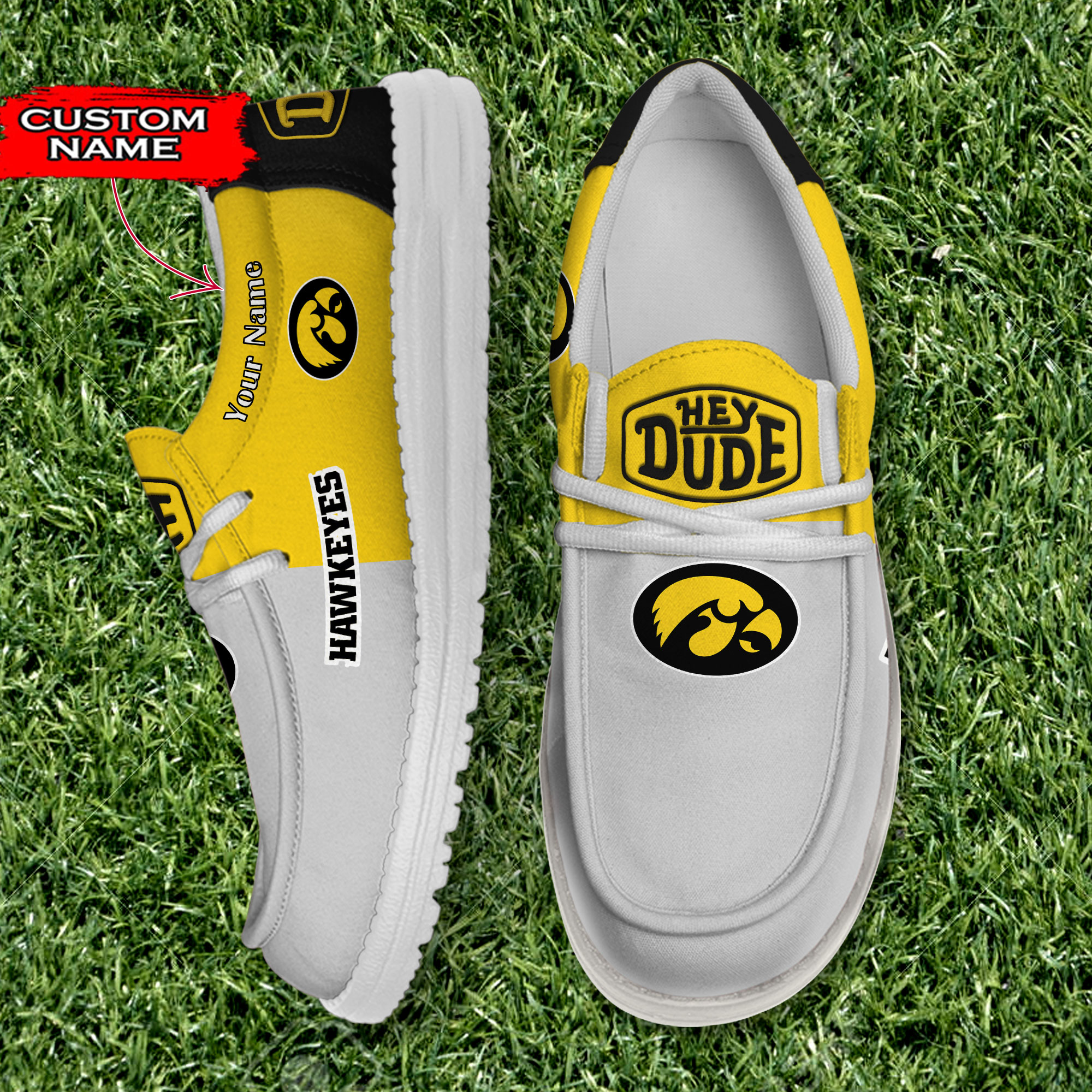 footwearelite iowa hawkeyes custom name hey dude shoes gq9yj