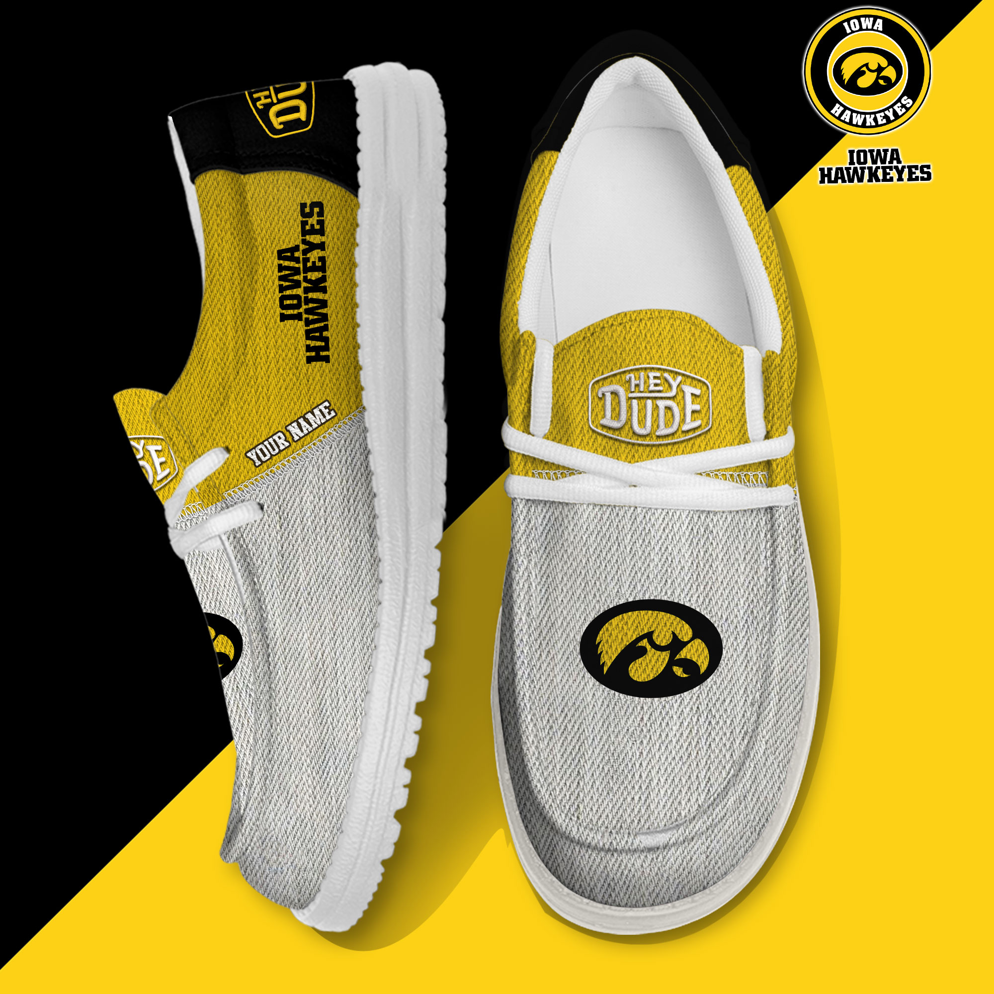 footwearelite iowa hawkeyes custom name hey dude shoes pubf8