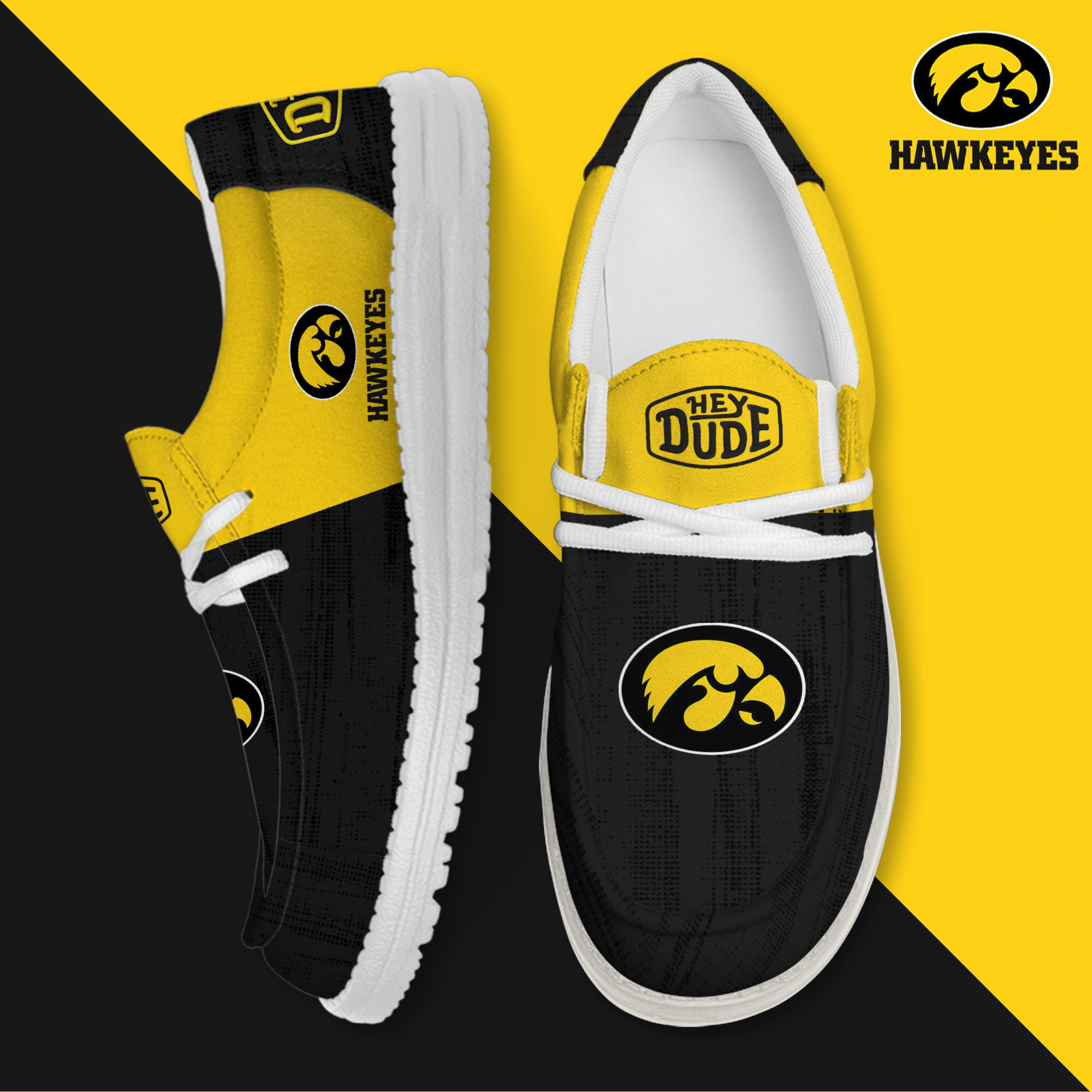 footwearelite iowa hawkeyes custom name hey dude shoes r0nn2