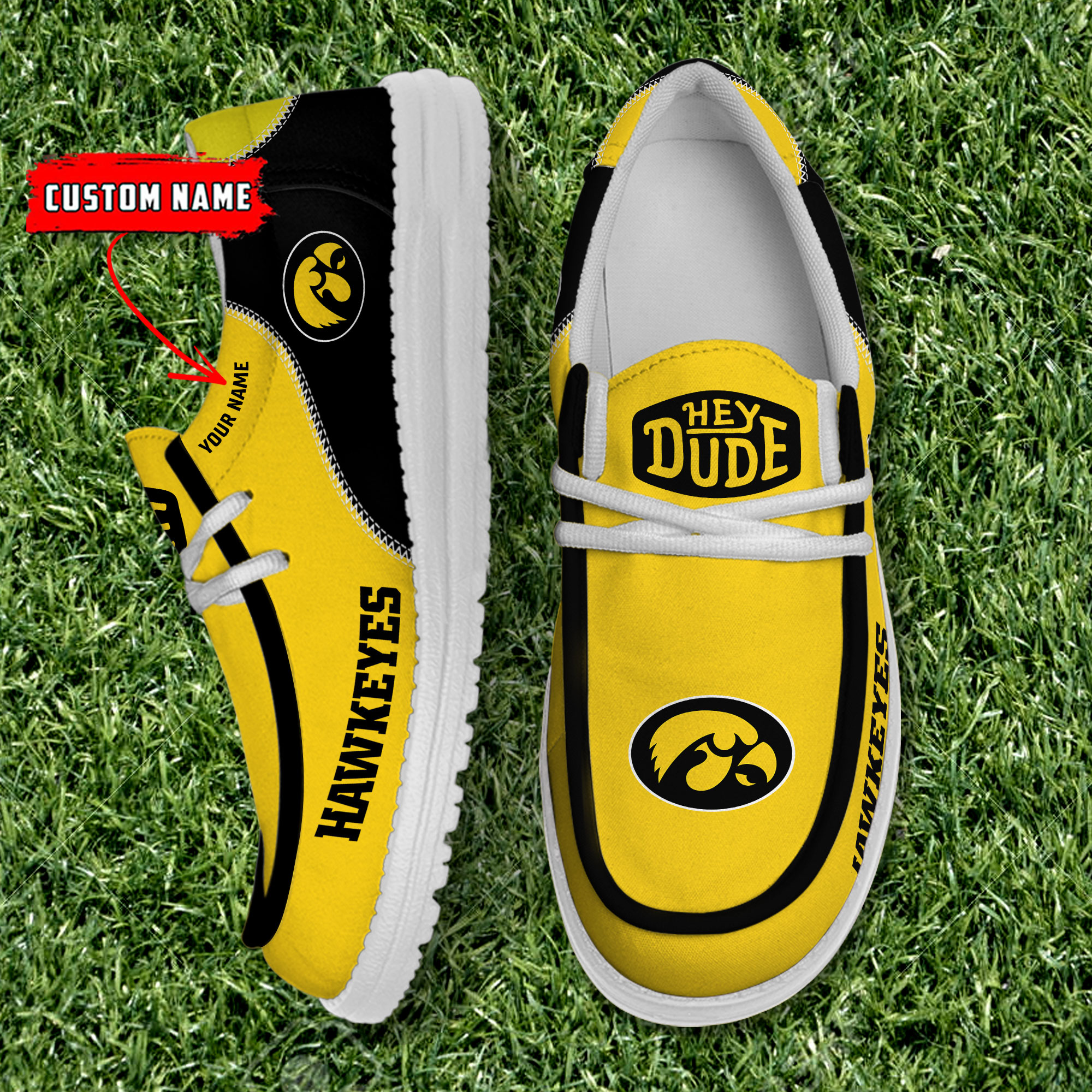 footwearelite iowa hawkeyes custom name hey dude shoes wsy68