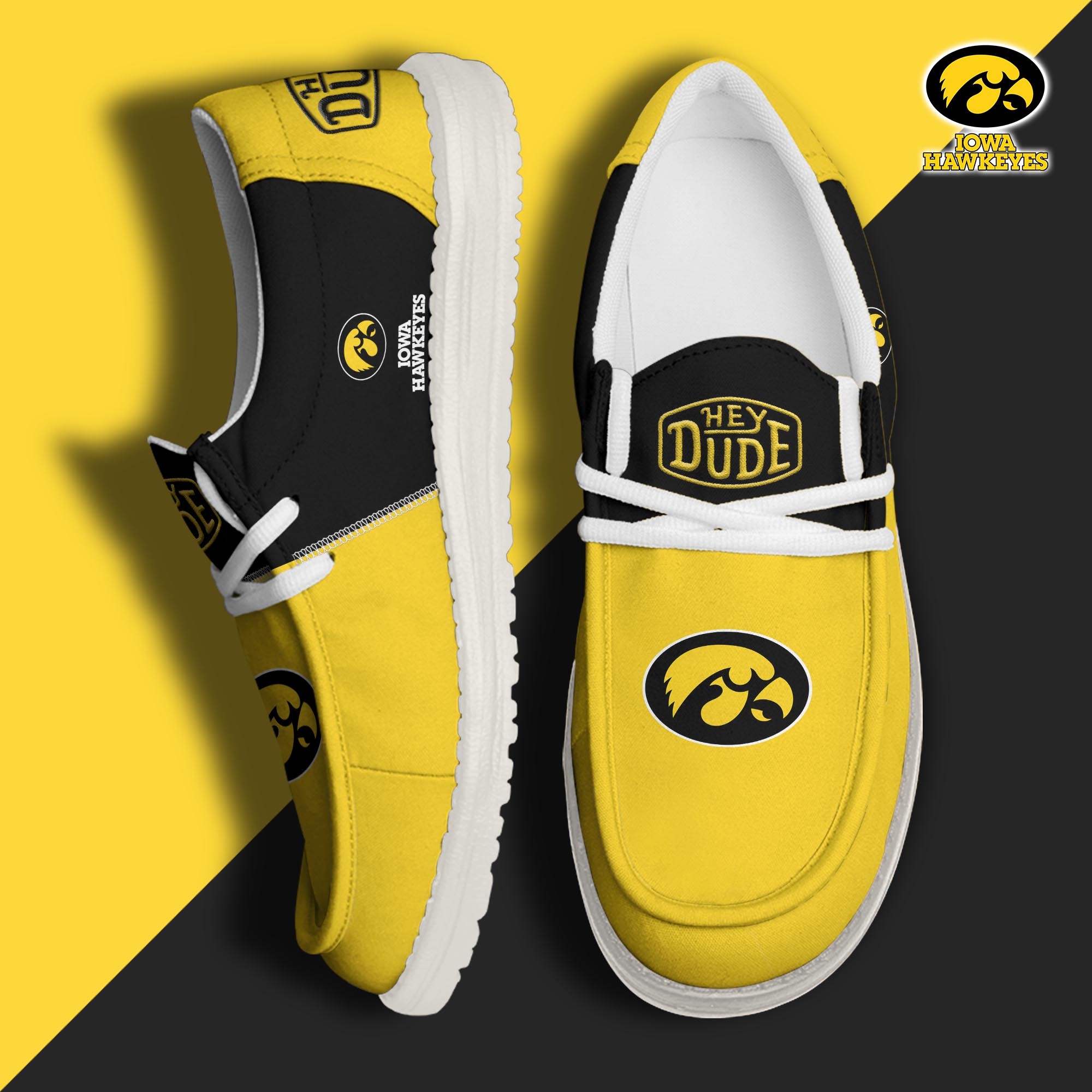 footwearelite iowa hawkeyes custom name hey dude shoes ykasl