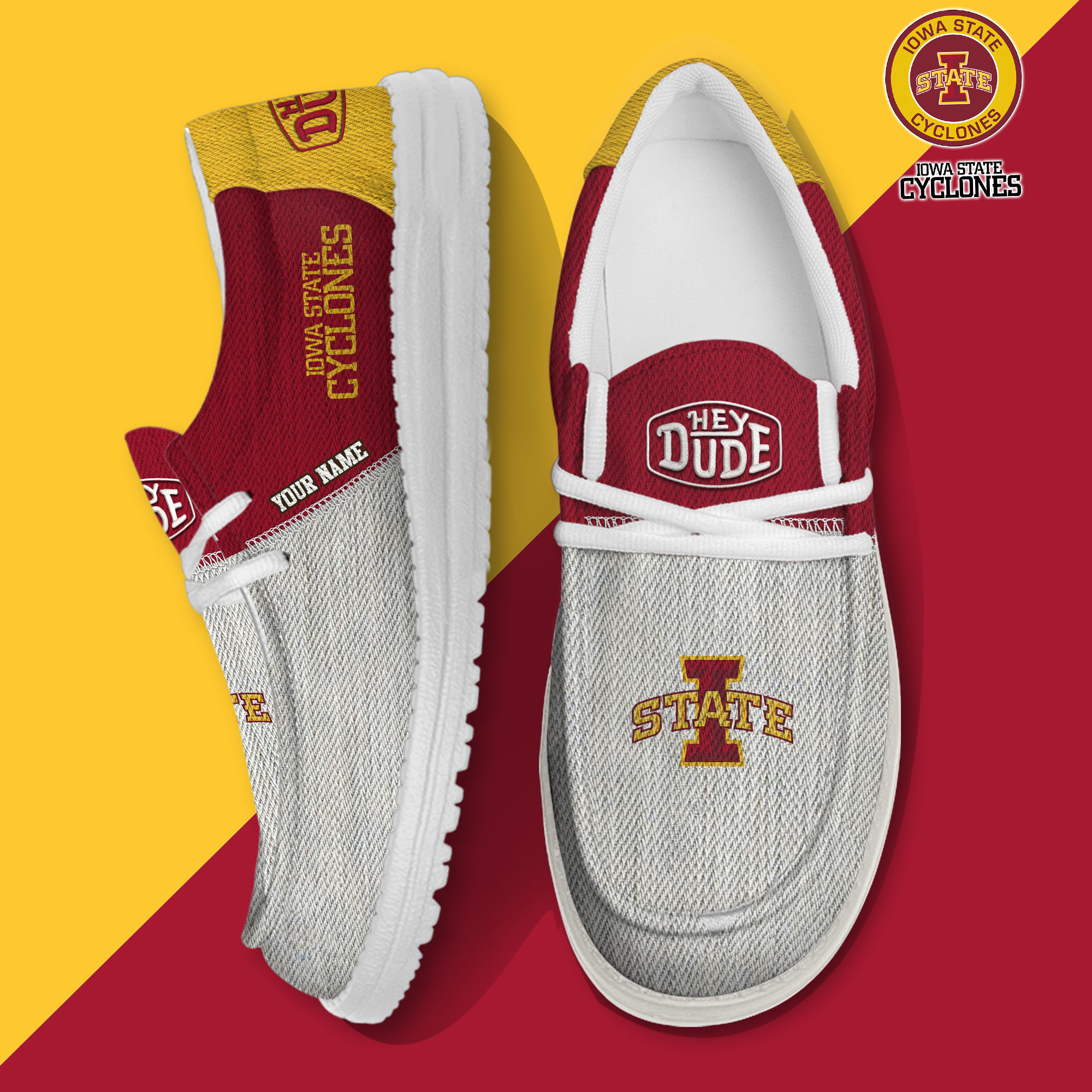 footwearelite iowa state cyclones custom name hey dude shoes 5r7hj