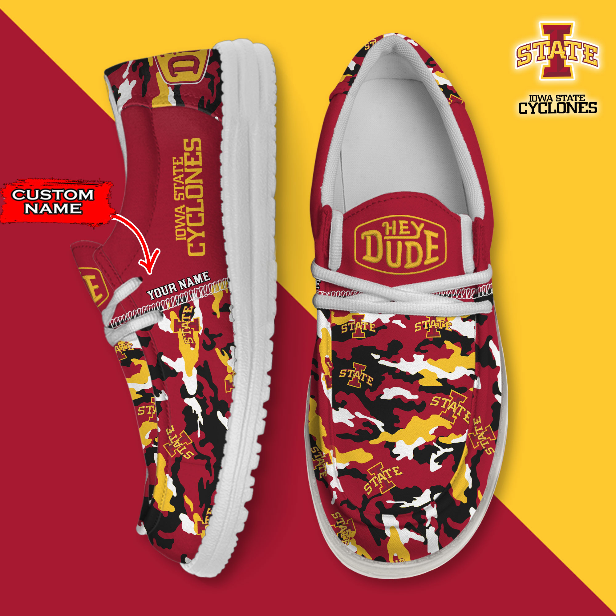 footwearelite iowa state cyclones custom name hey dude shoes ofqek