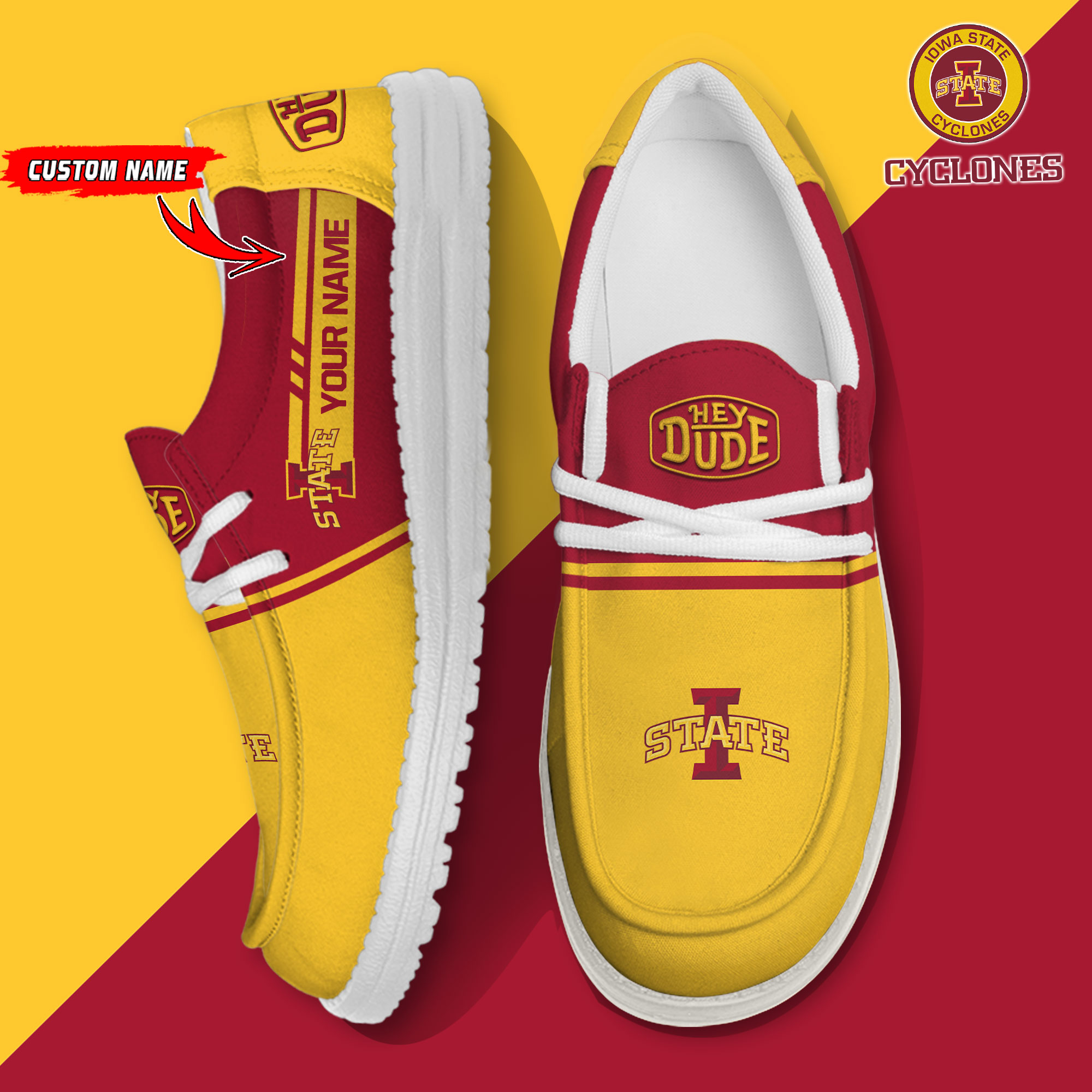 footwearelite iowa state cyclones custom name hey dude shoes th5f7